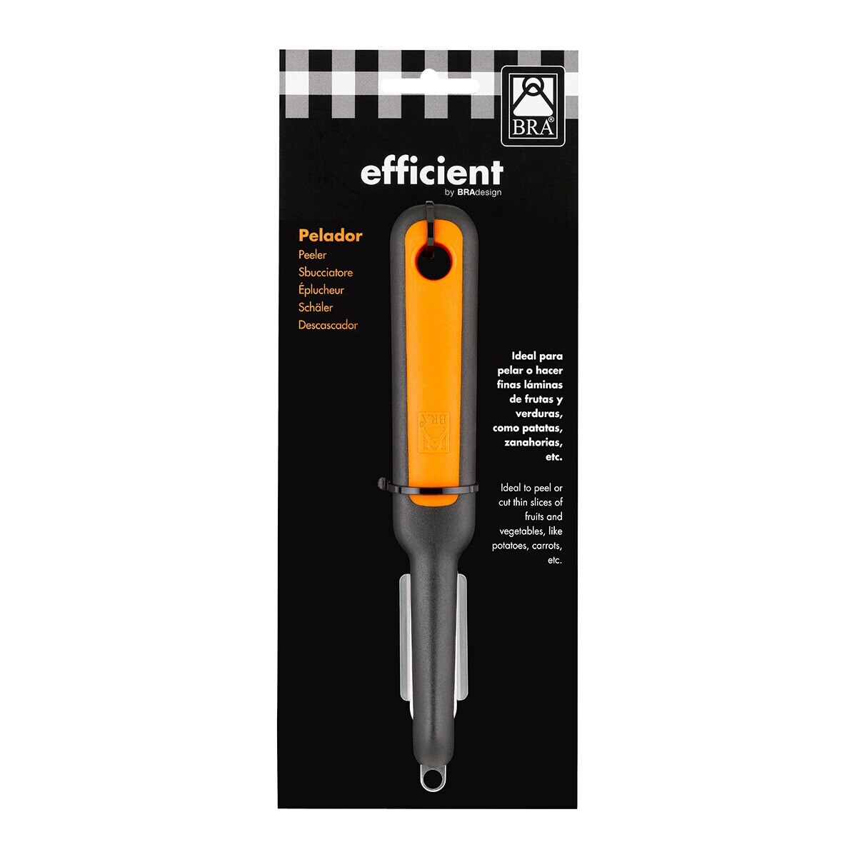 Descascador liso em forma de I Efficient Preto-4