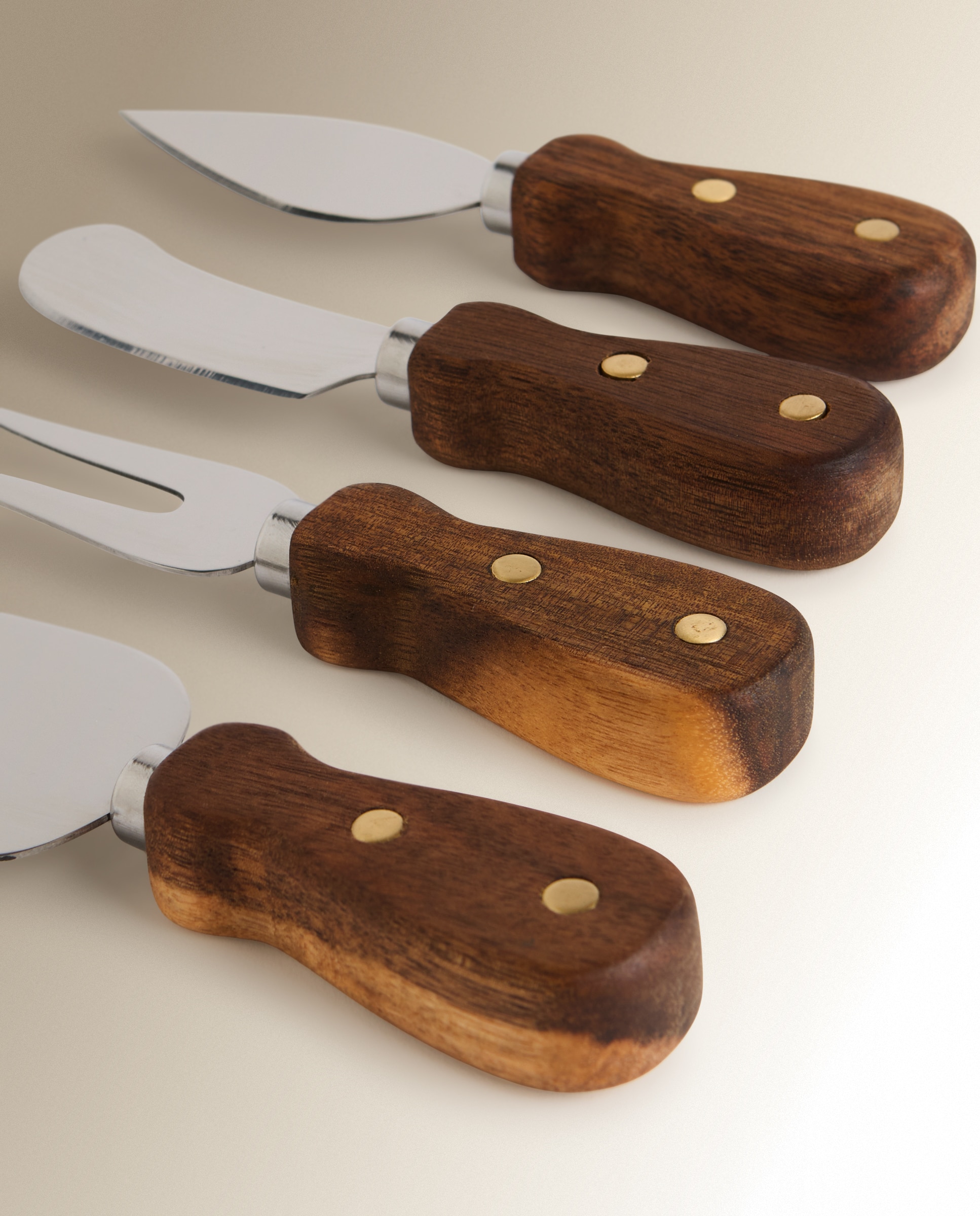 Set de 4 piezas para queso en caja de madera - Natural Natural-6