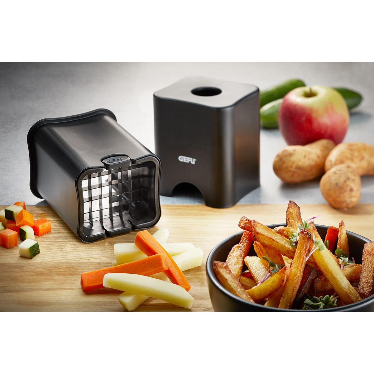 Cortador de Batatas Fritas e Legumes Pomcut Gerfu Preto-3