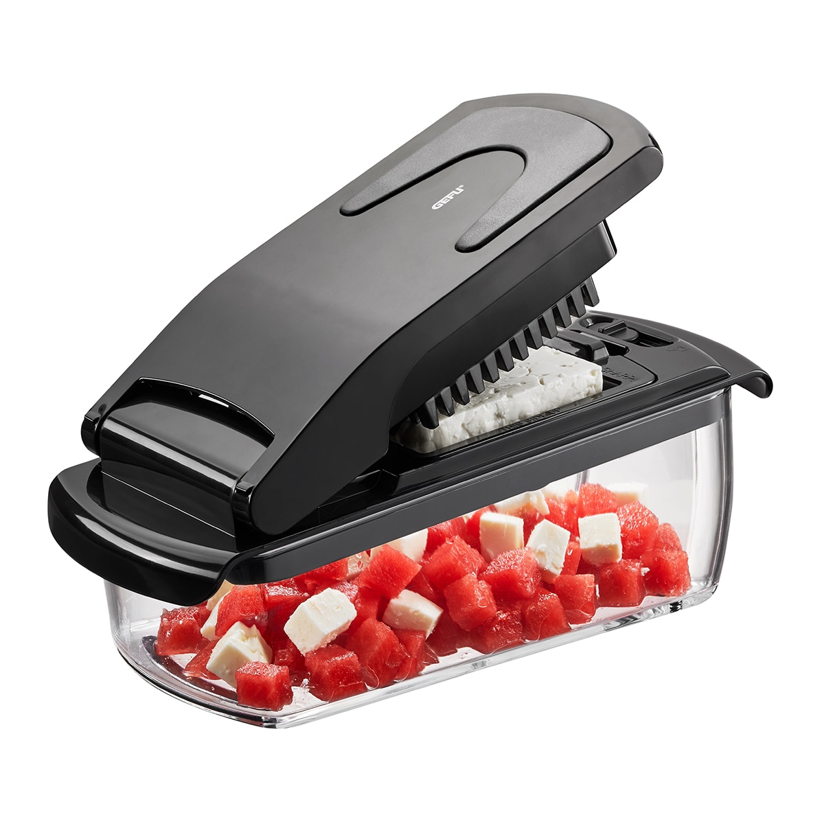 Cortador de Frutas e Legumes em Cubos e Palitos Treppo Preto-3