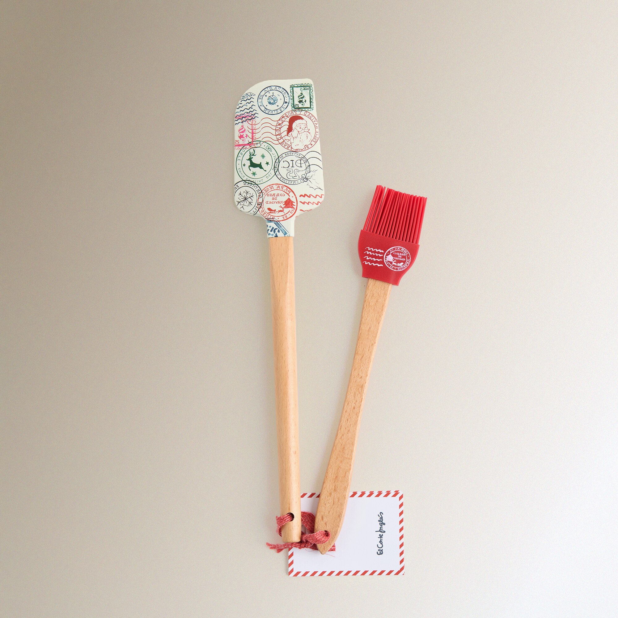 Conjunto de Espátula e Pincel Pai Natal Postal Multicolor-3