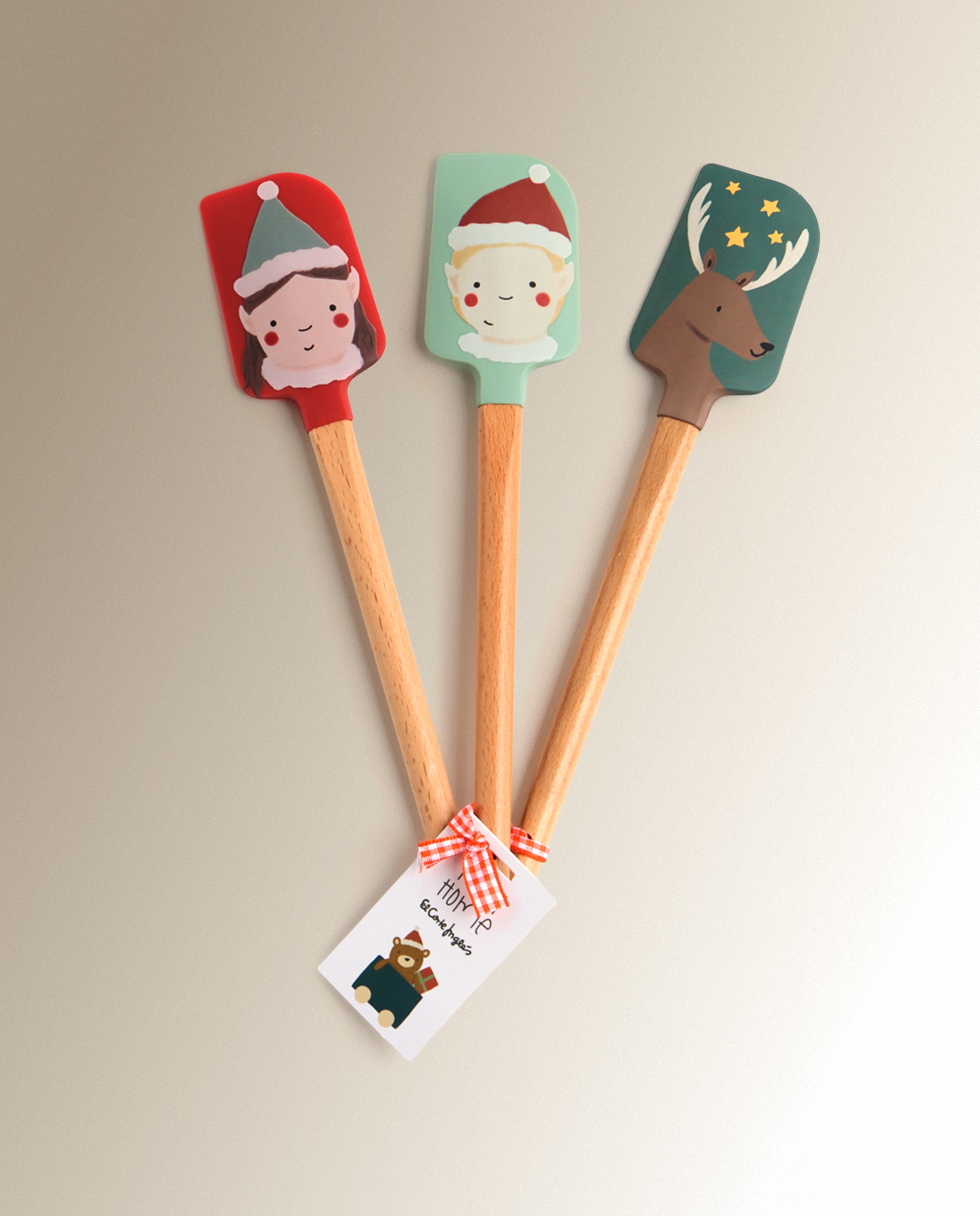 Conjunto de 3 Espátulas de Silicone Mini Xmas Natal Multicolor-3