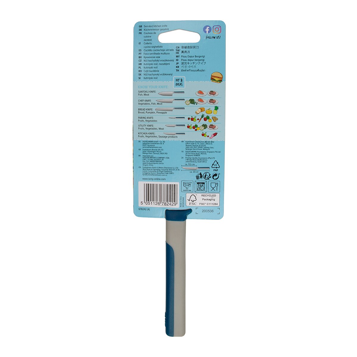 Cuchillo de cocina con hoja Serrada Tasty Gris-7