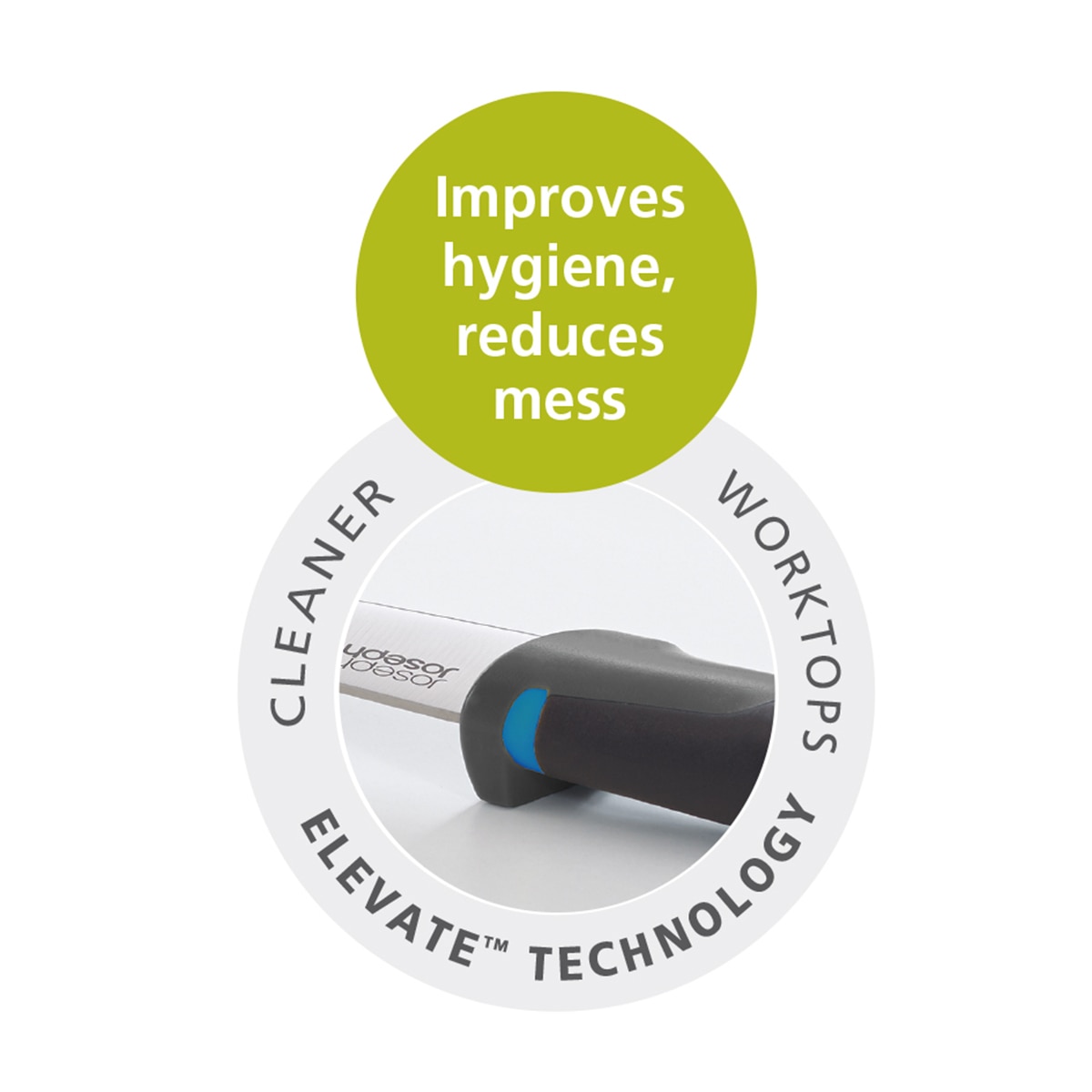 Bloco de 5 Facas com Suporte Giratório Elevate Preto-10