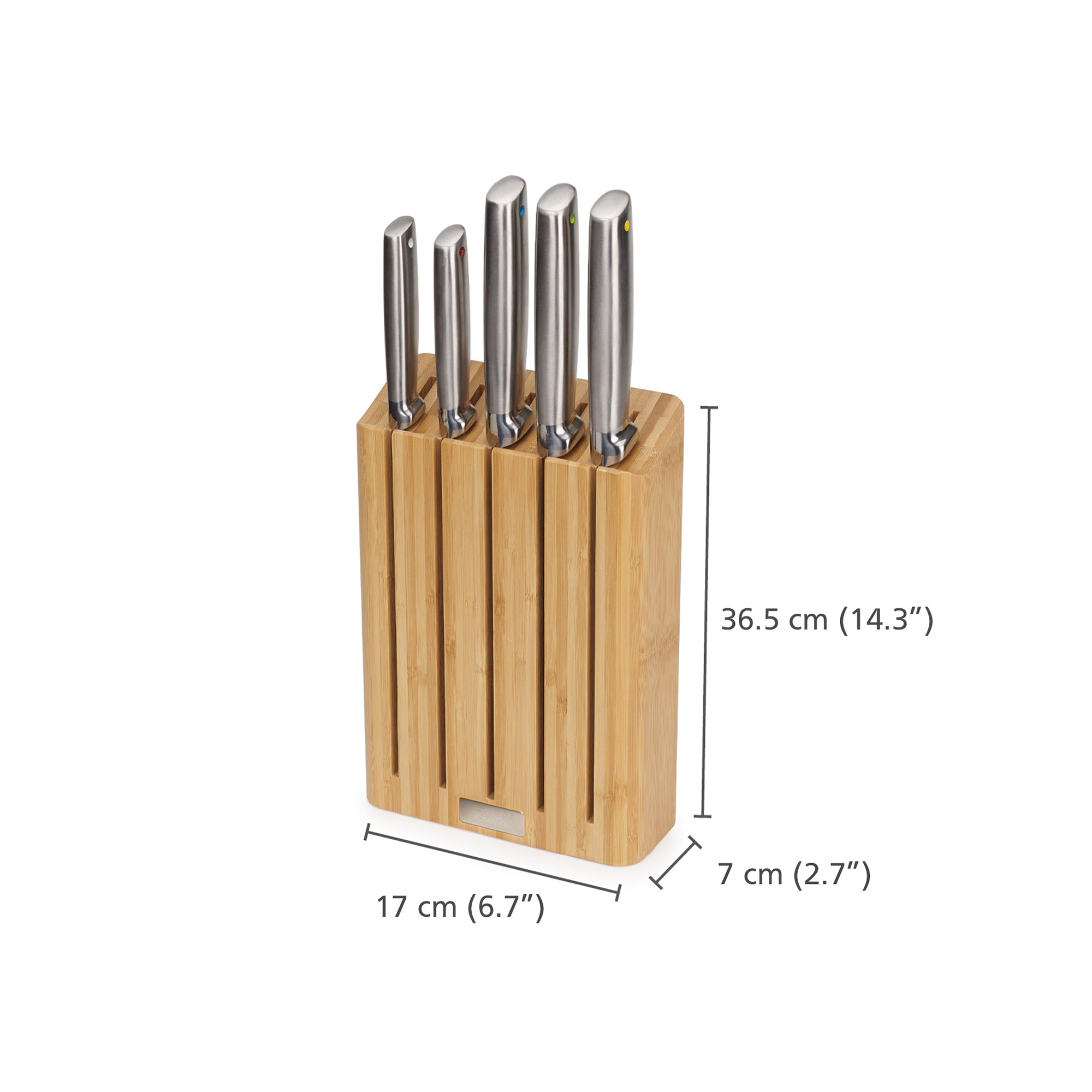 Bloco de 5 Facas com Suporte de Bambu Elevate Natural-13