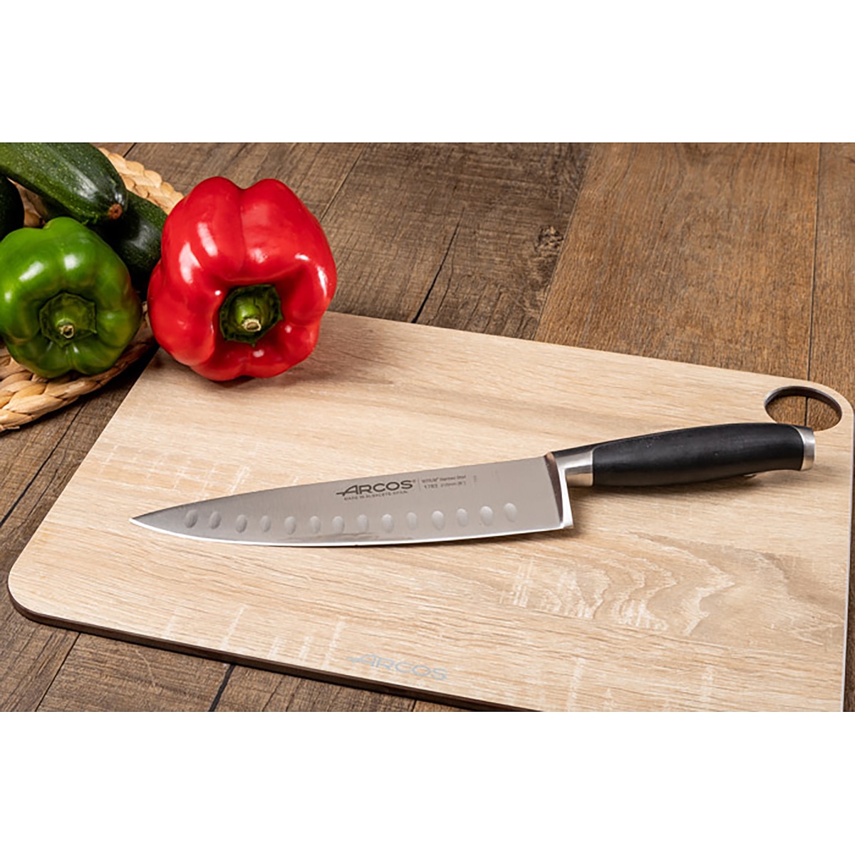 Faca de cozinha com alvéolos Kyoto Arcos Preto-7