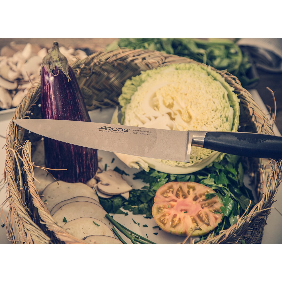 Faca de cozinha com alvéolos Kyoto Arcos Preto-15