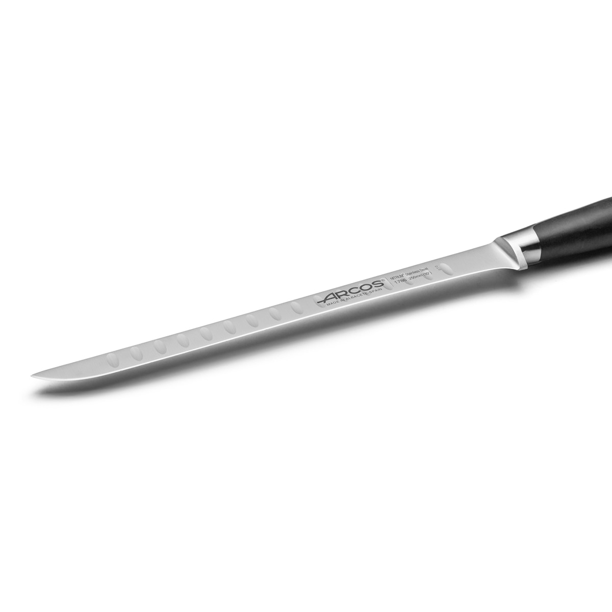 Faca para presunto com alvéolos Kyoto Arcos Preto-3
