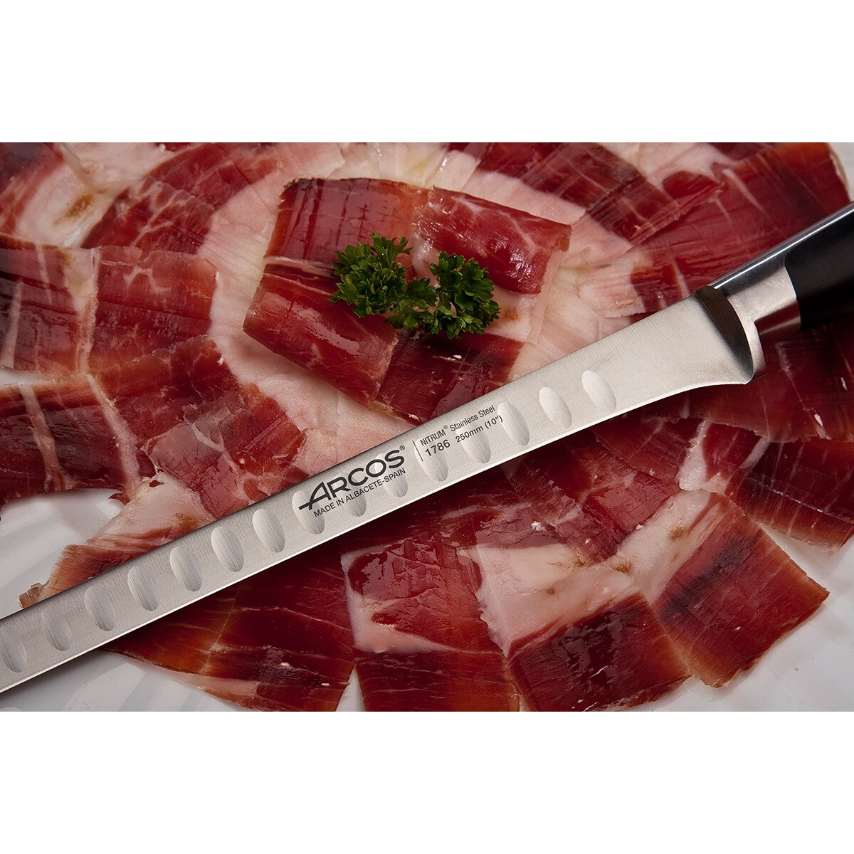 Faca para presunto com alvéolos Kyoto Arcos Preto-7