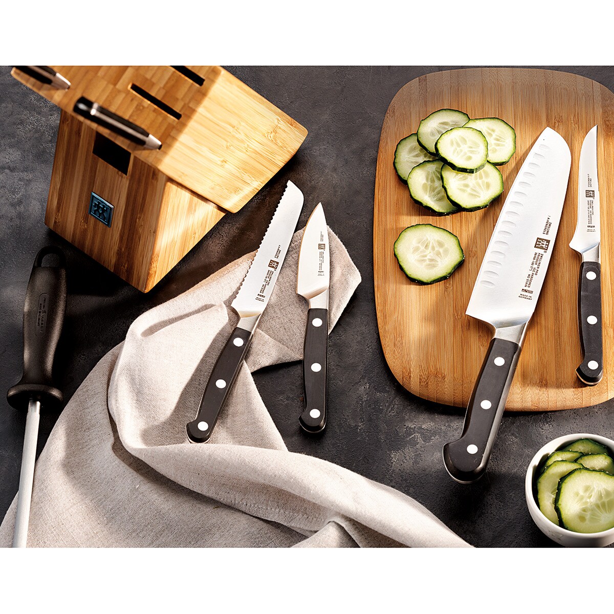 Faca Santoku Pro Preto-2