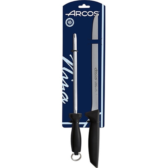 Imagen 0 de Cuchillo jamonero y chaira Niza Arcos