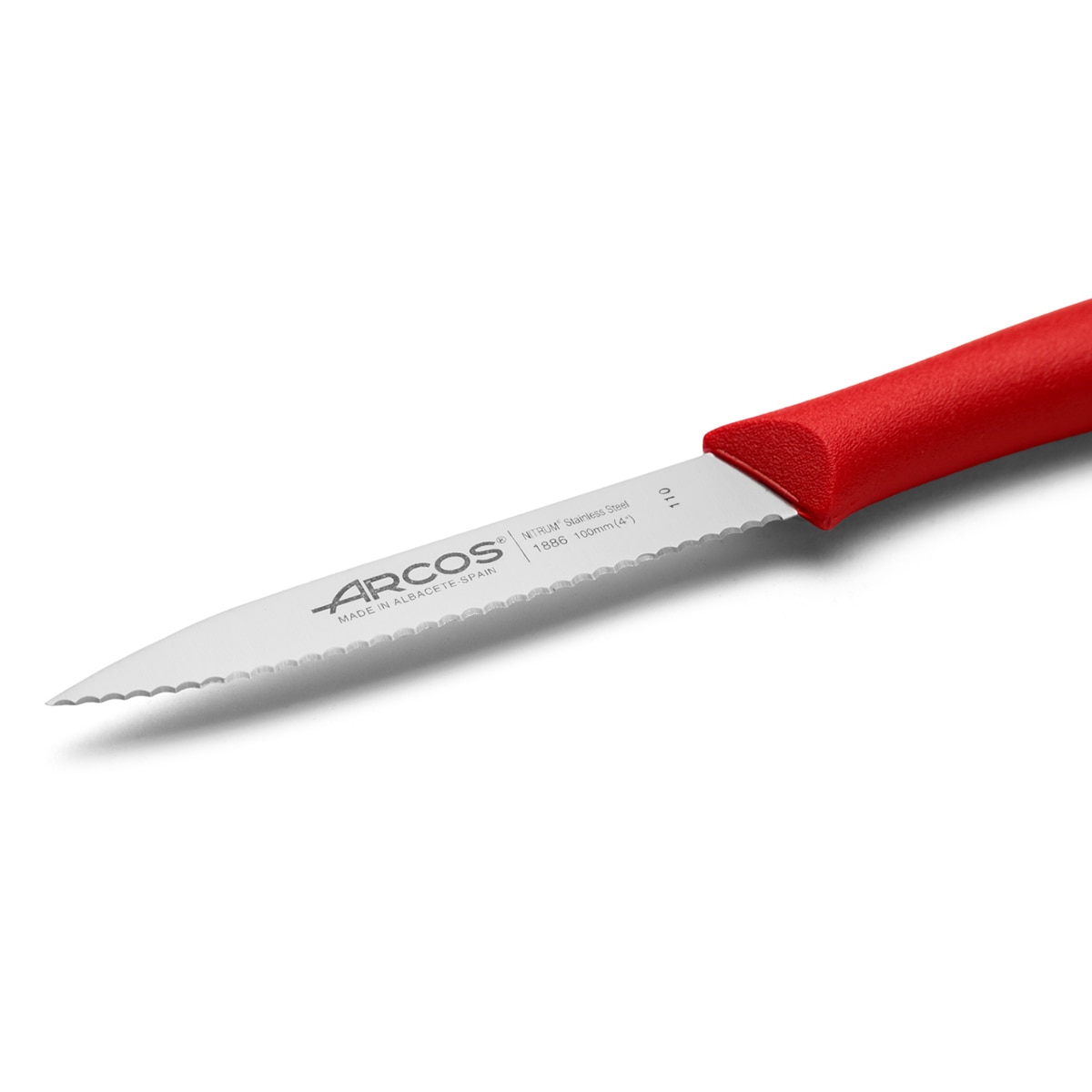 Cuchillo mondador rojo con sierra Nova Arcos Rojo-2