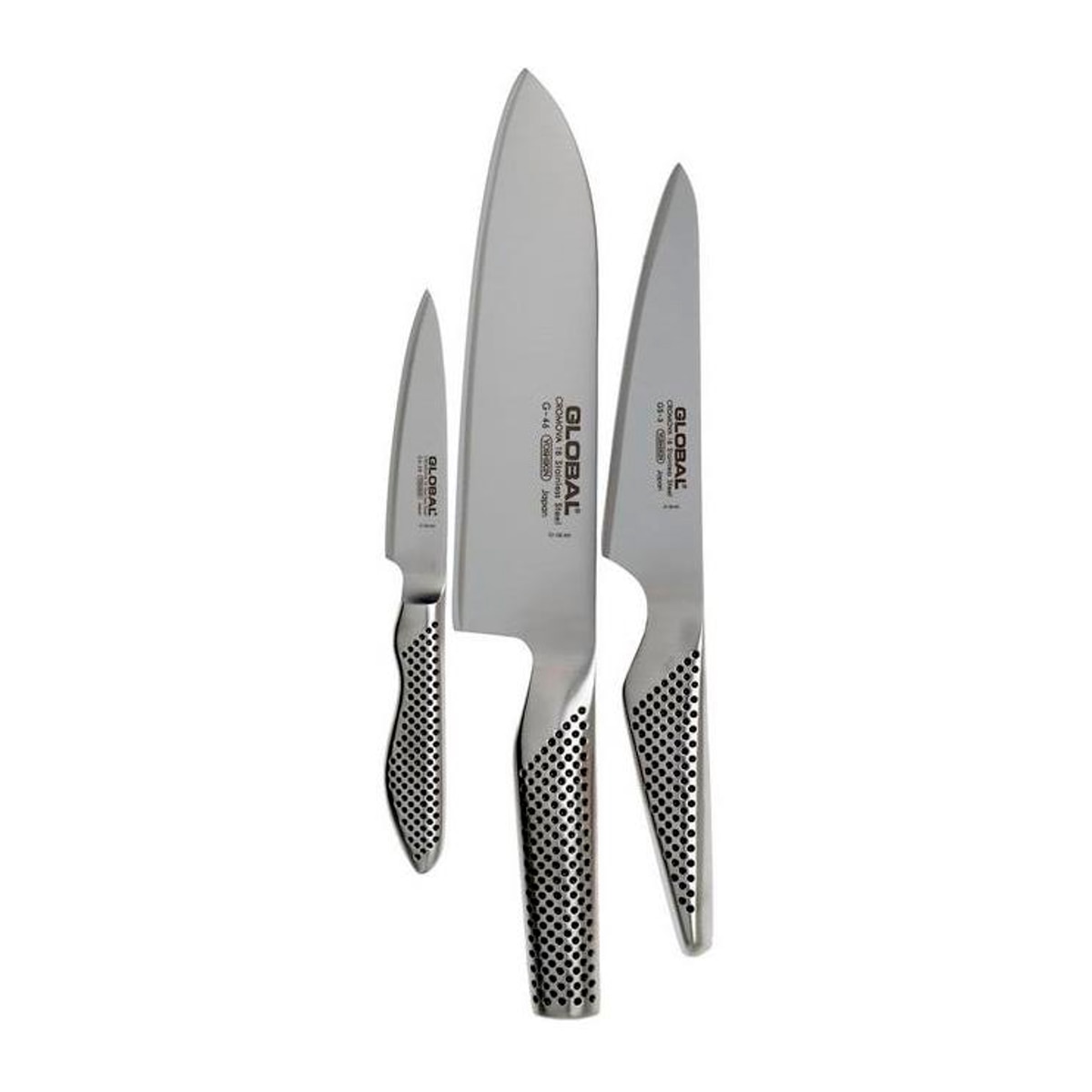 Global - Set de 3 cuchillos acero inoxidable Global.