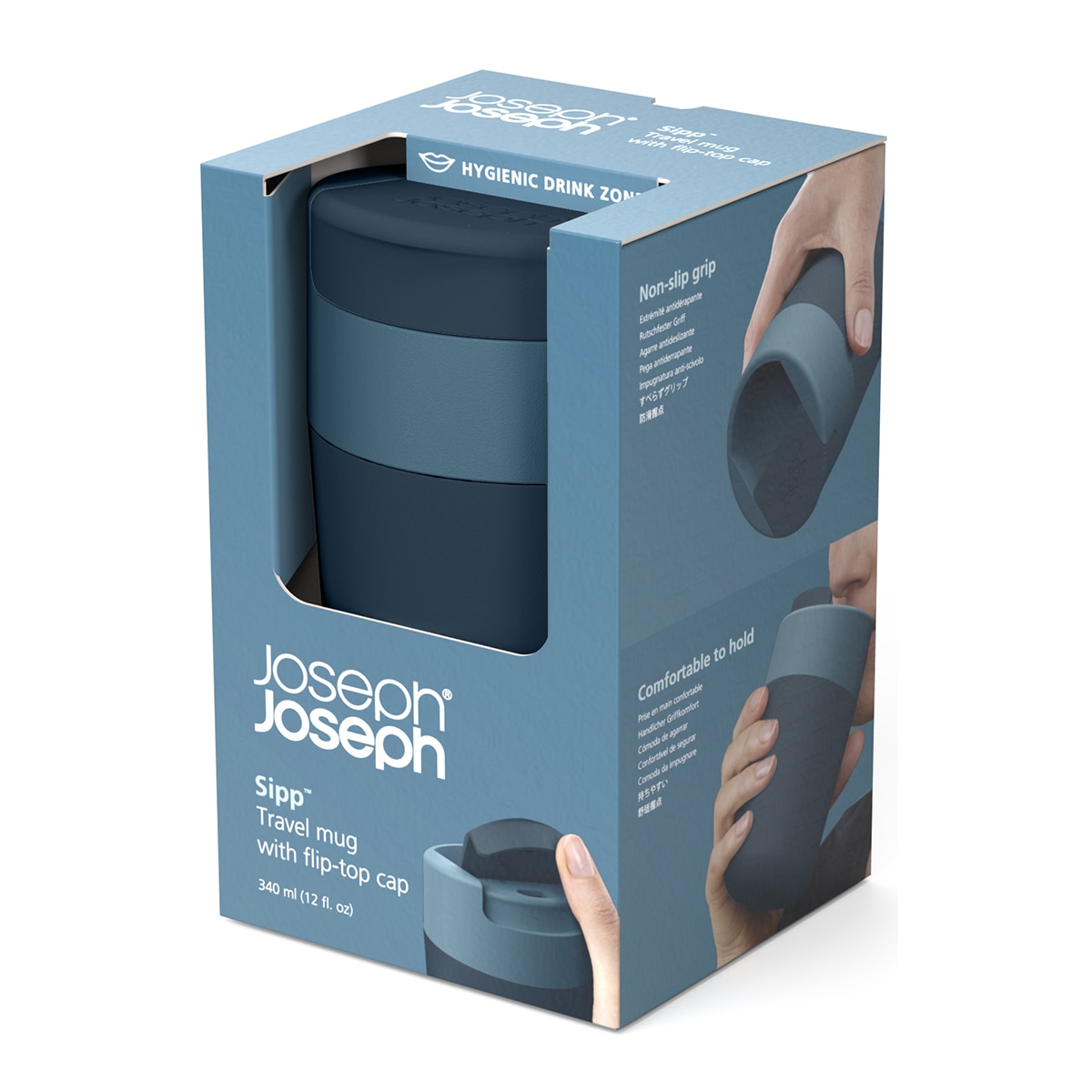 Taza mug para llevar con tapa abatible SippTM Joseph Joseph - Azul Azul-13