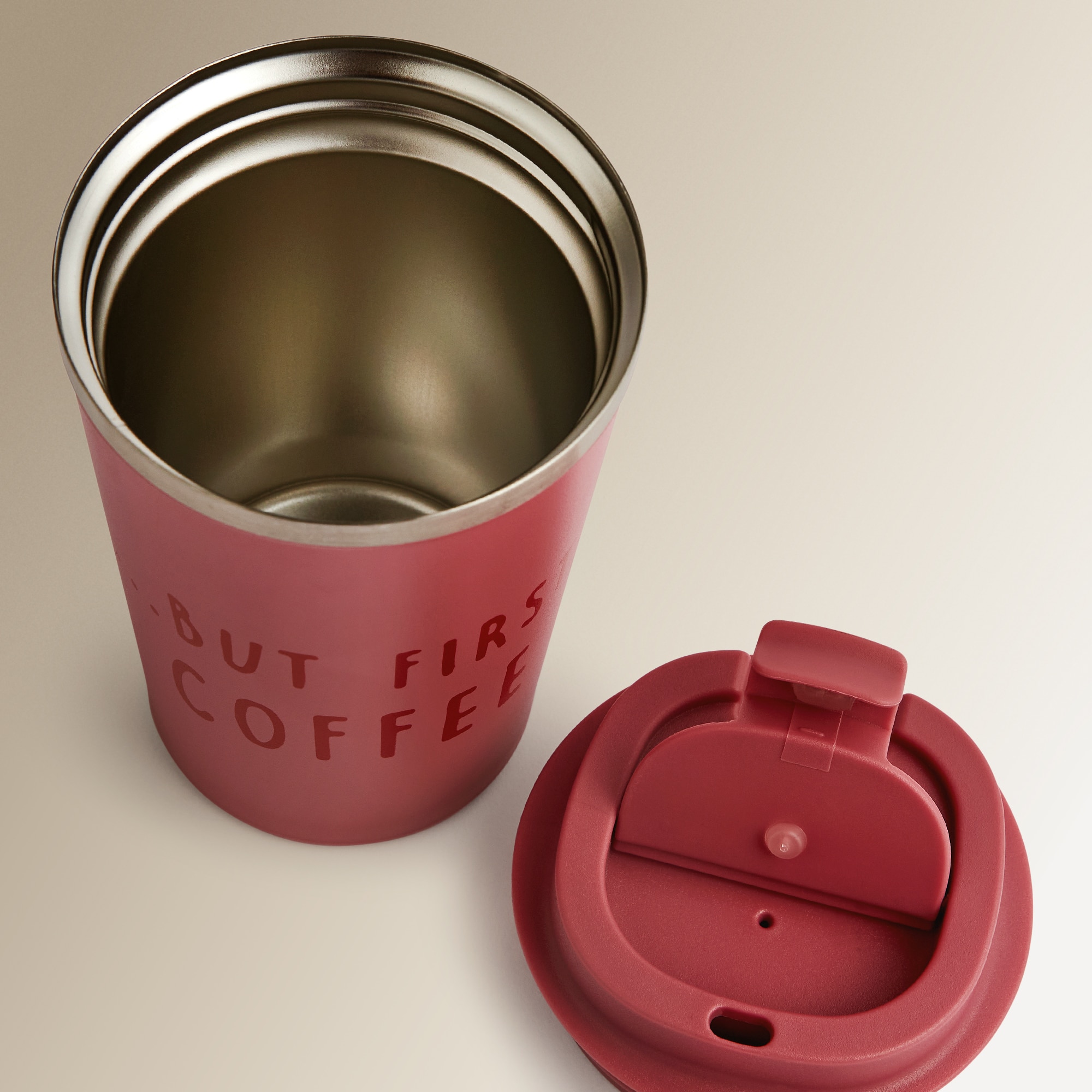 Caneca Térmica de Parede Dupla But First Rosa-3