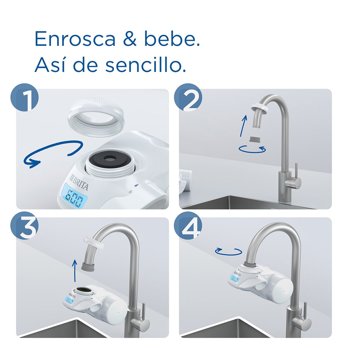 Sistema de filtración para grifo + Filtro On Tap Brita Blanco-6