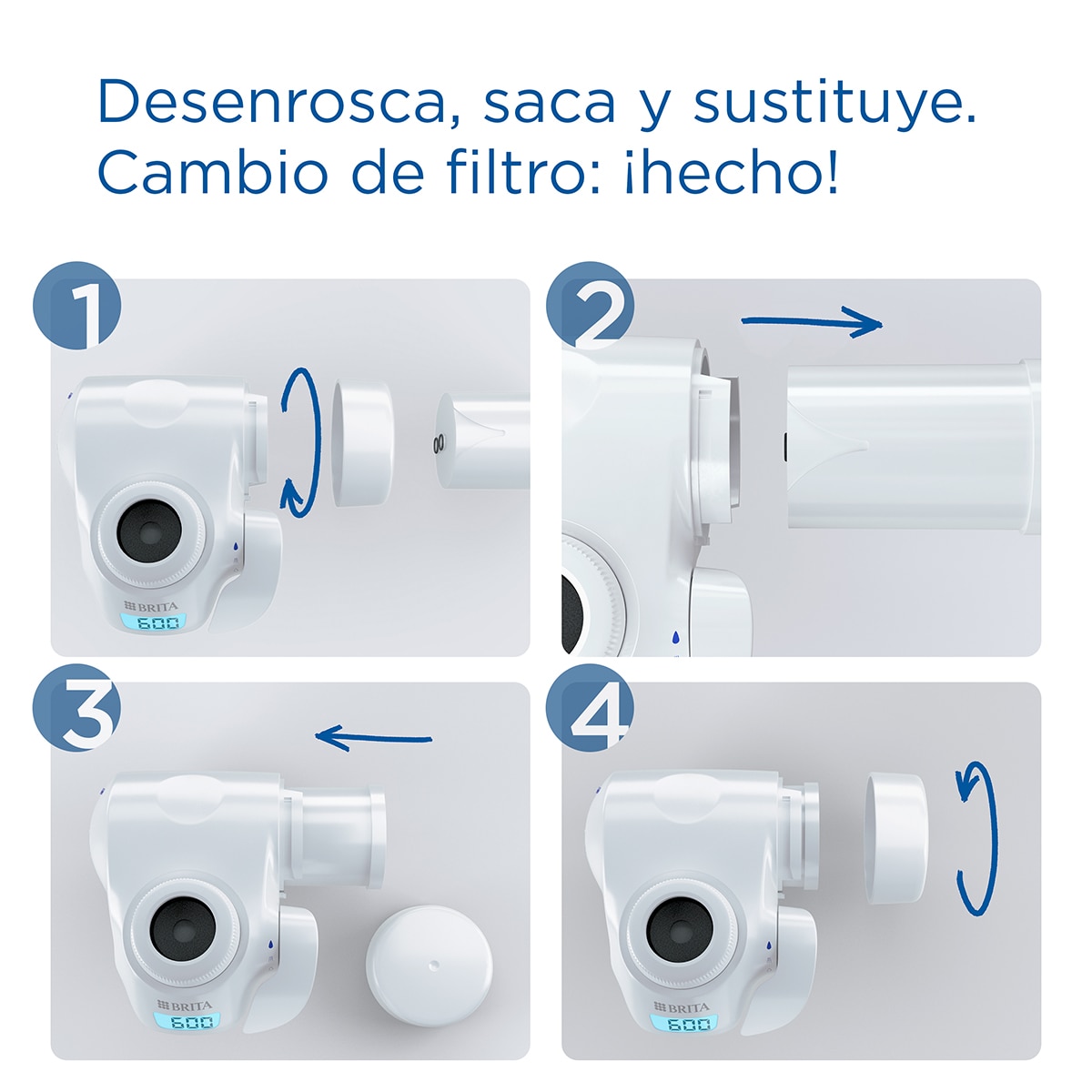 Sistema de filtración para grifo + Filtro On Tap Brita Blanco-7