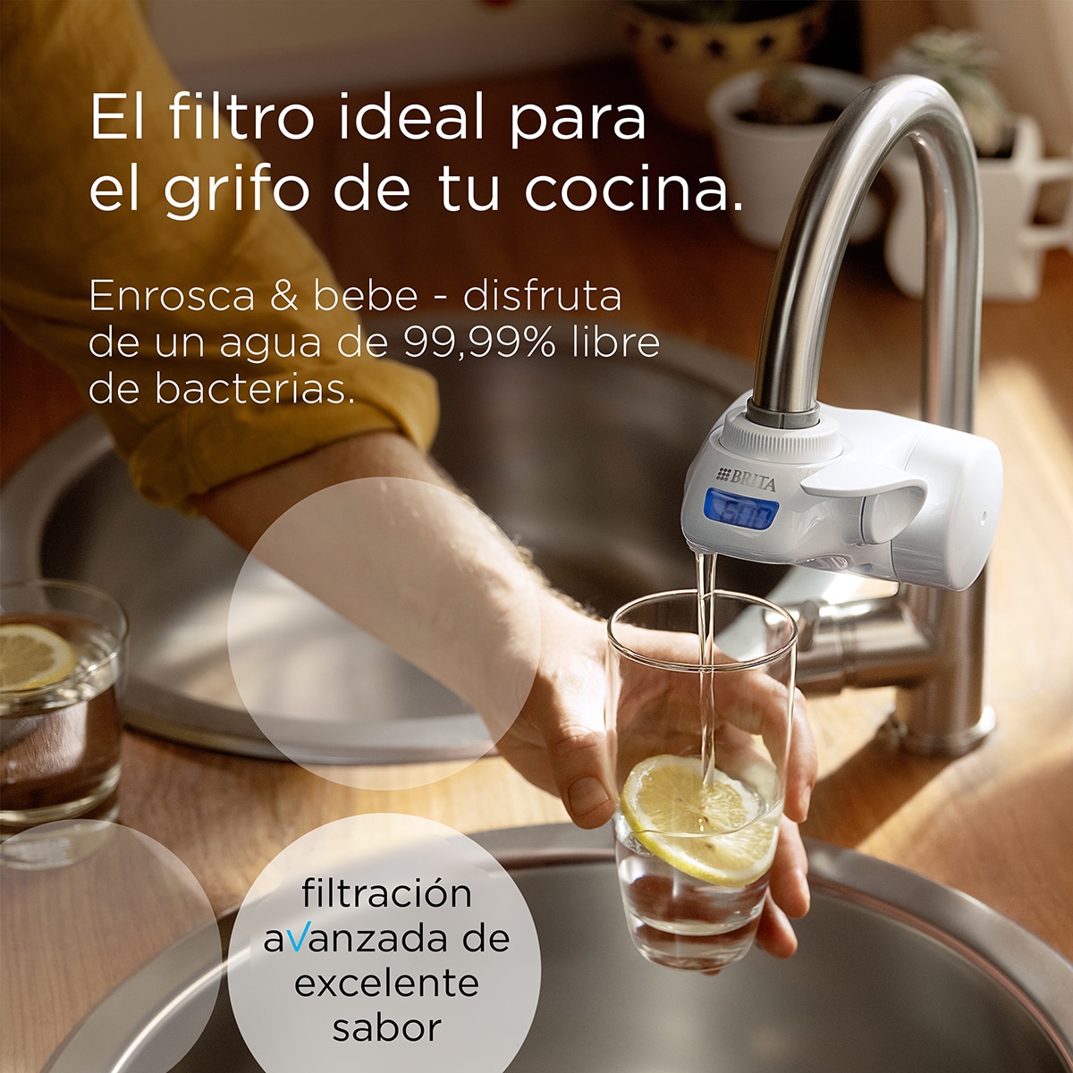 Sistema de filtración para grifo + Filtro On Tap Brita Blanco-12