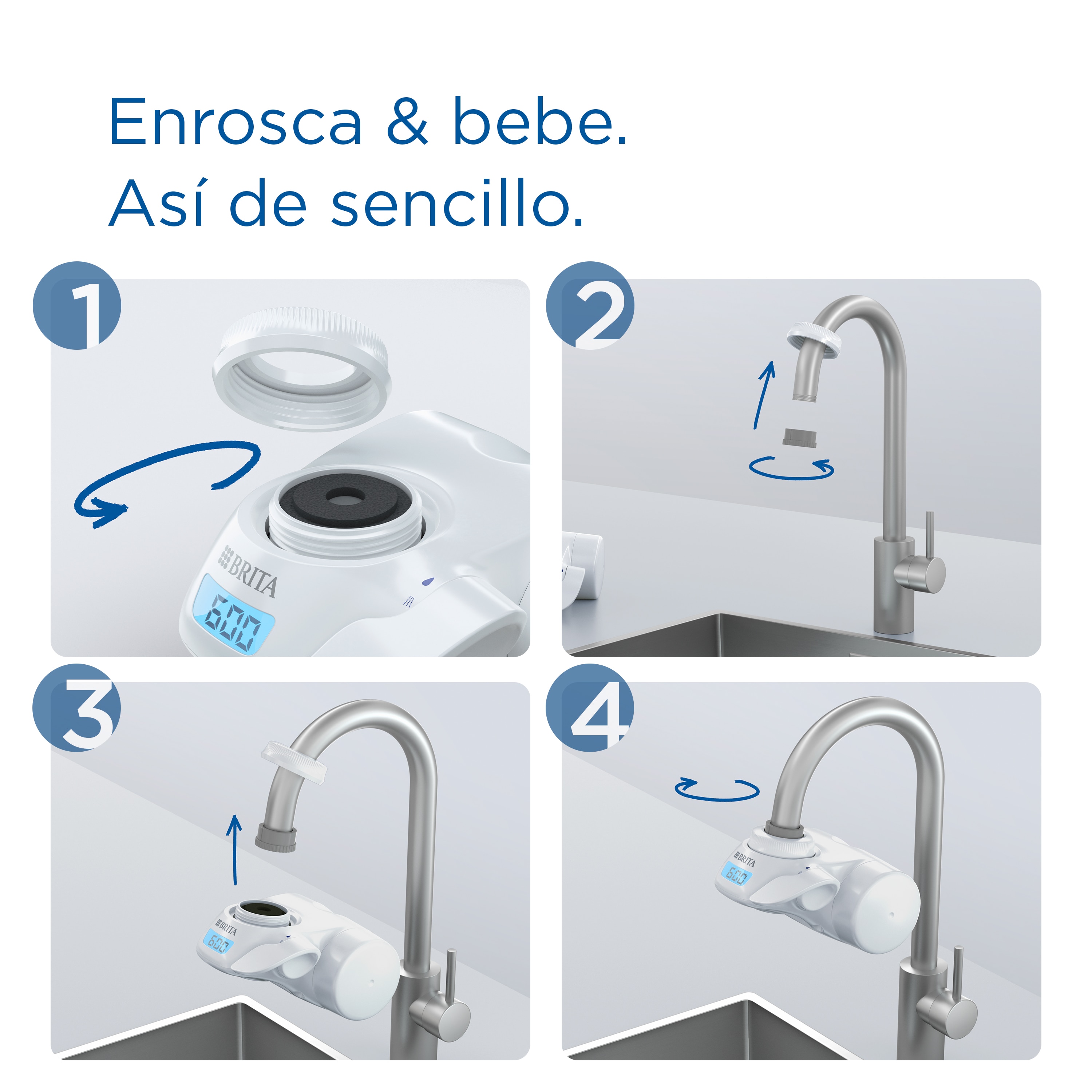 Filtro de recambio para sistema de grifo On Tap Brita Blanco-6