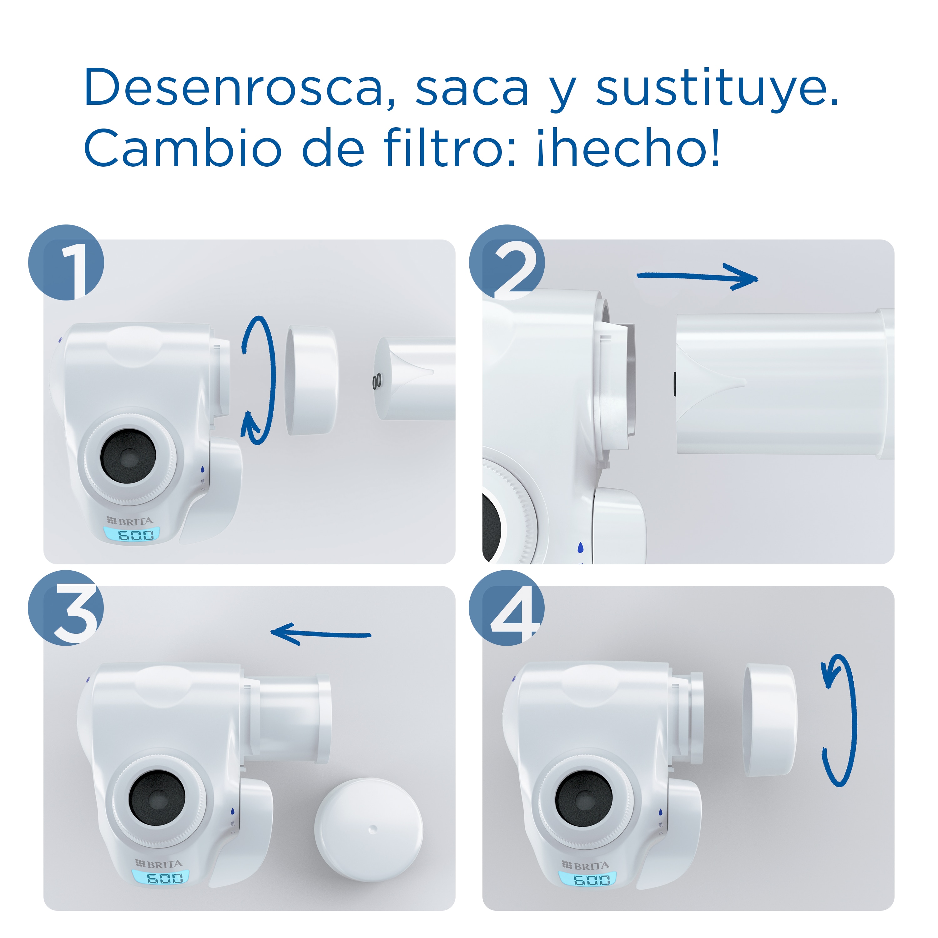 Filtro de recambio para sistema de grifo On Tap Brita Blanco-7