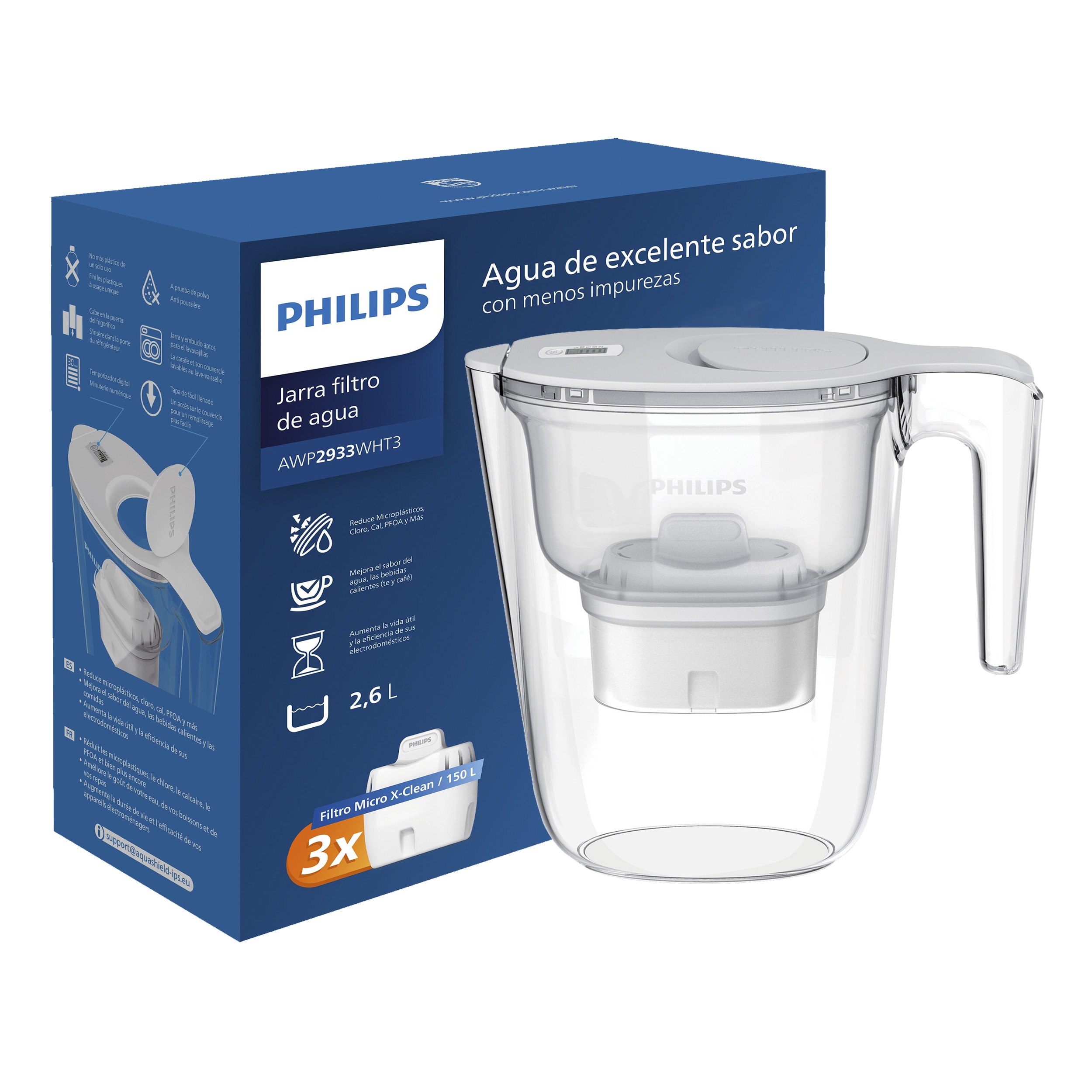 Imagem 0 de Jarra de Água AWP2933WHT3 + 3 Filtros Micro Clean X