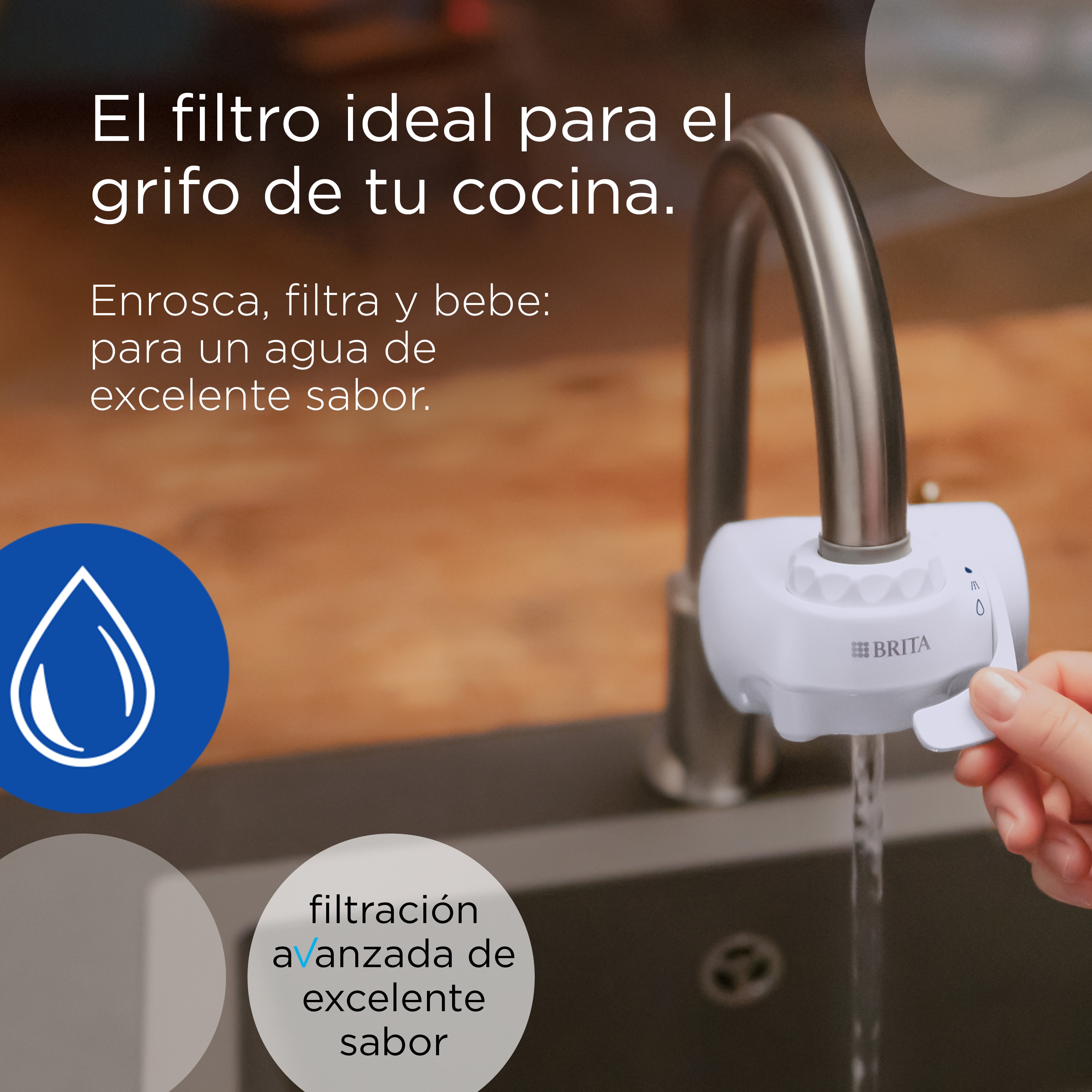 Sistema de filtración para grifo On Tap V Brita Blanco-3