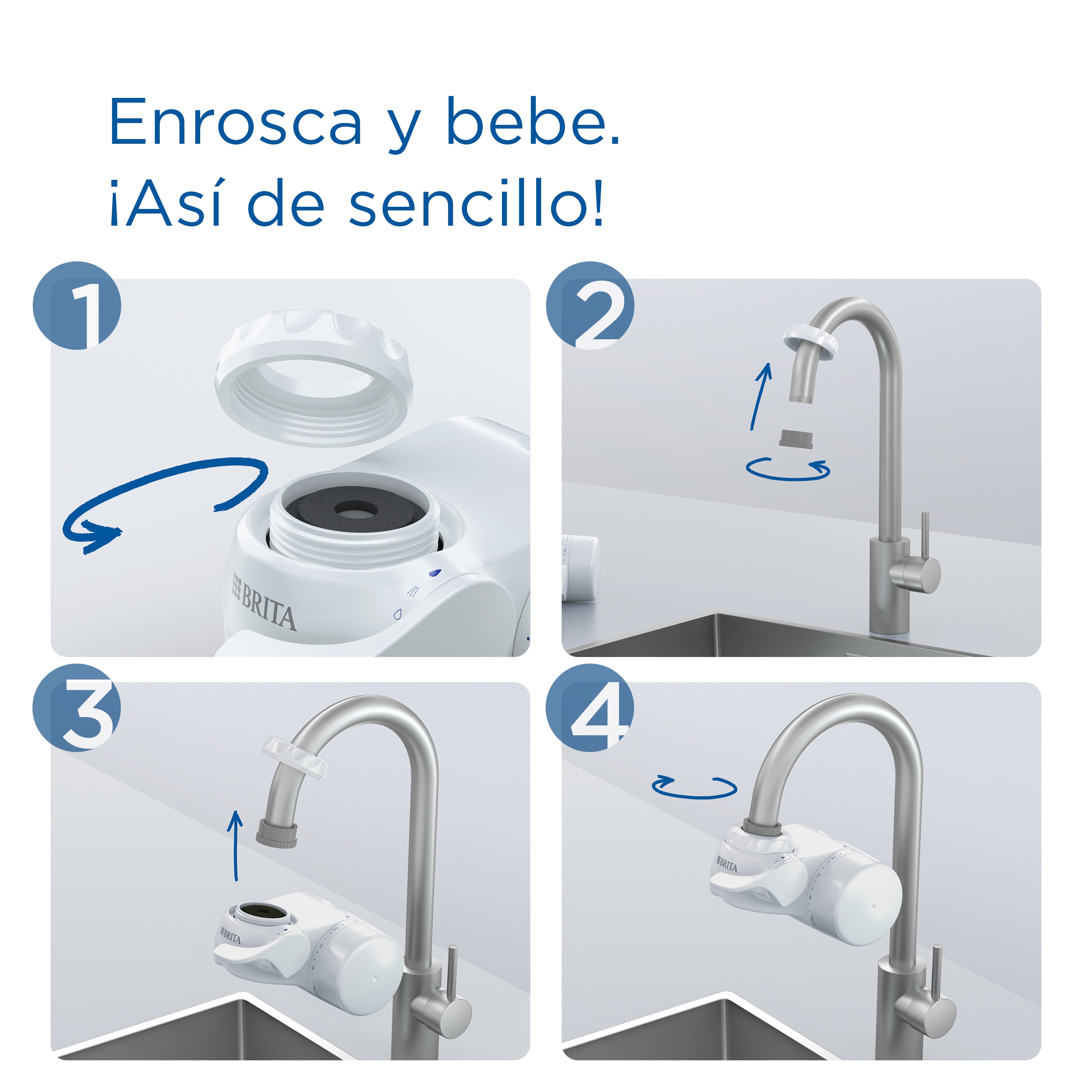 Sistema de filtración para grifo On Tap V Brita Blanco-12