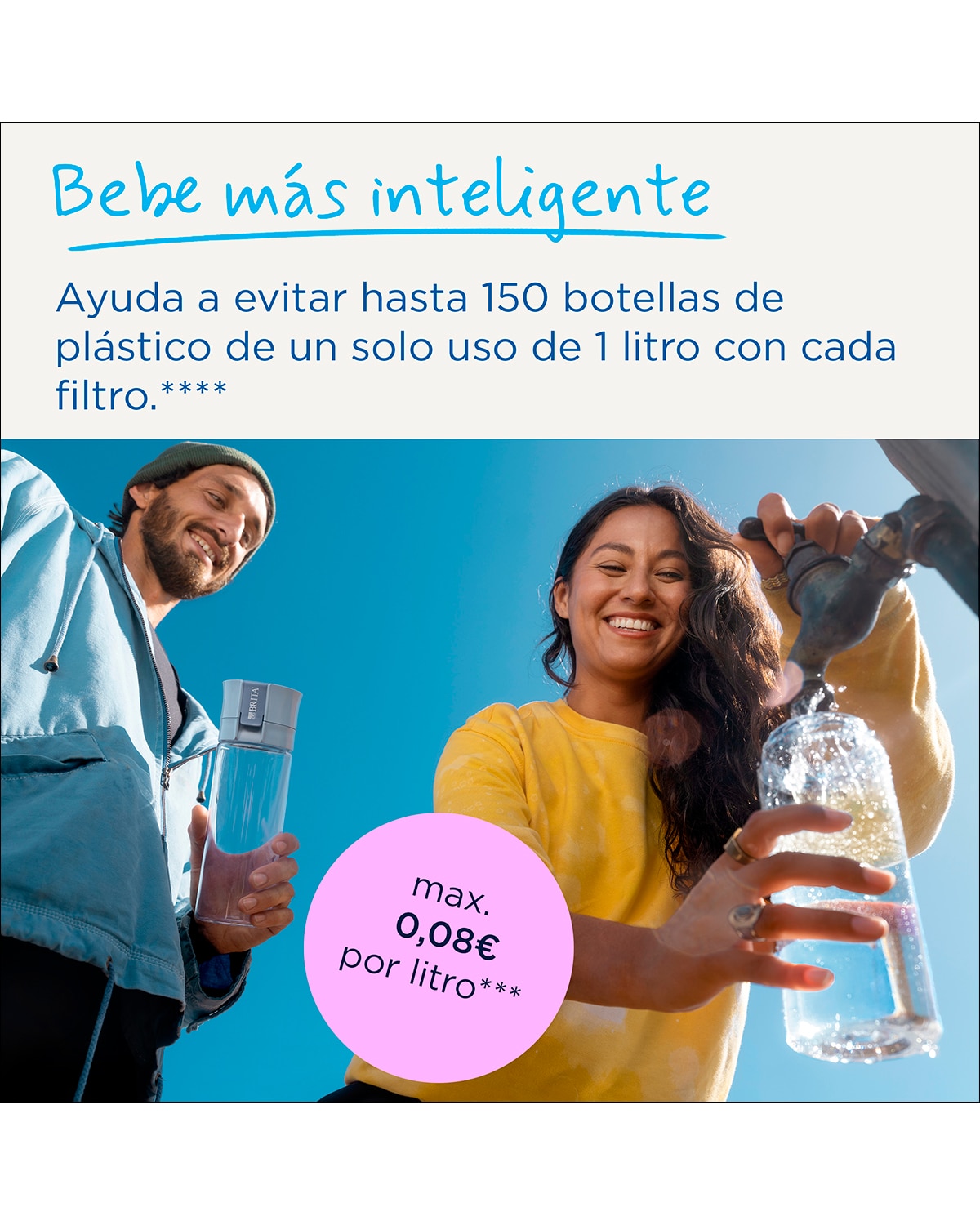 Imagen 6 de Botellla filtrante de agua + 2 Micro Disc Vital Brita - Verde claro Verde claro