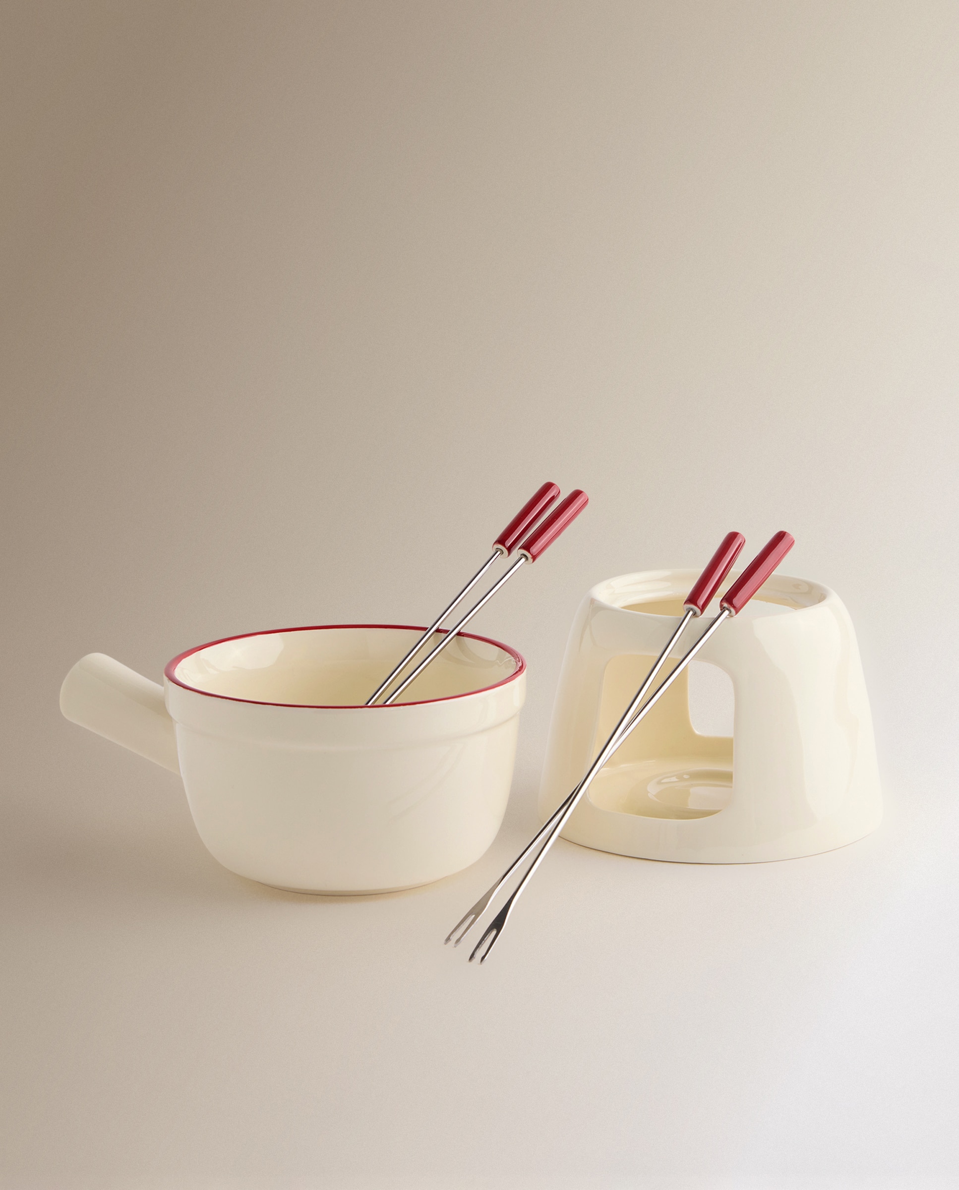 Fondue de Cerâmica para 4 Pessoas Branco-2