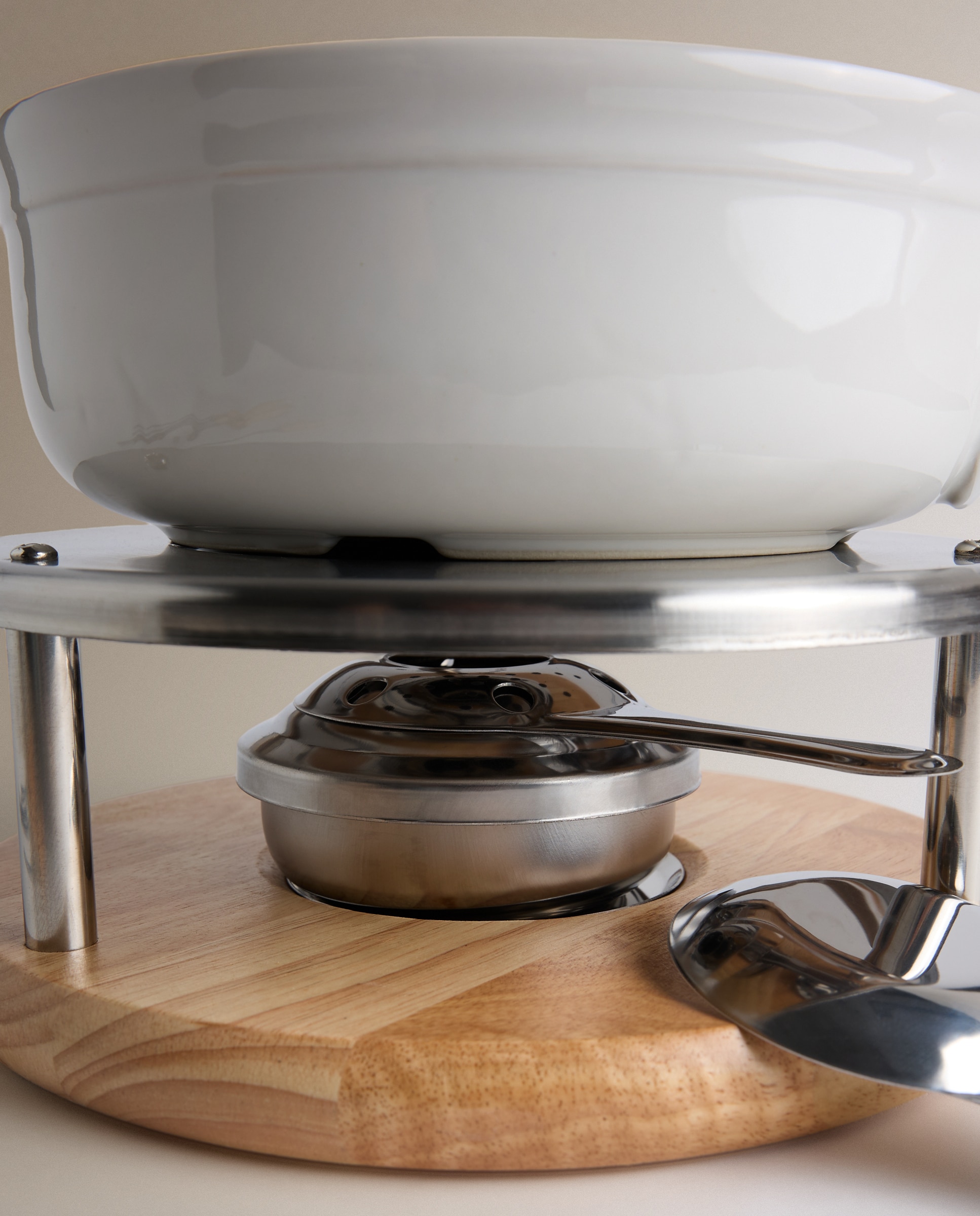 Fondue de cerâmica para 6 pessoas Branco-3