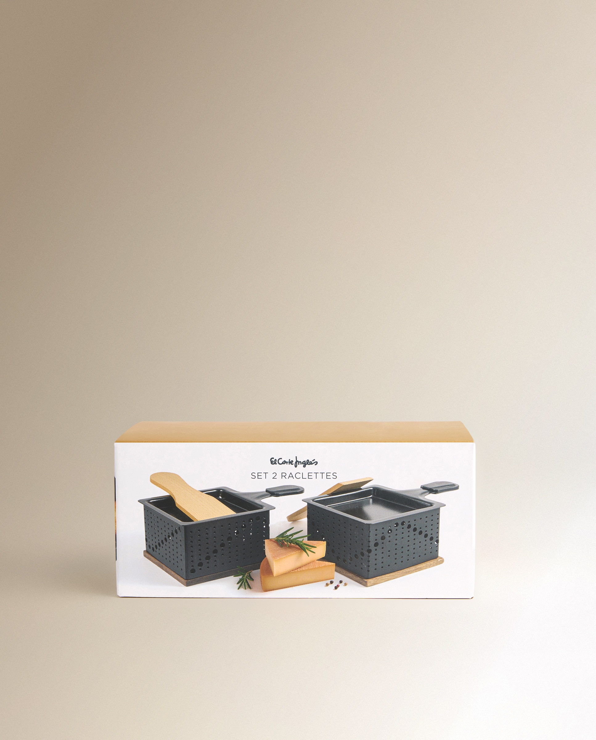 Conjunto de 2 raclette individuais com vela Preto-4