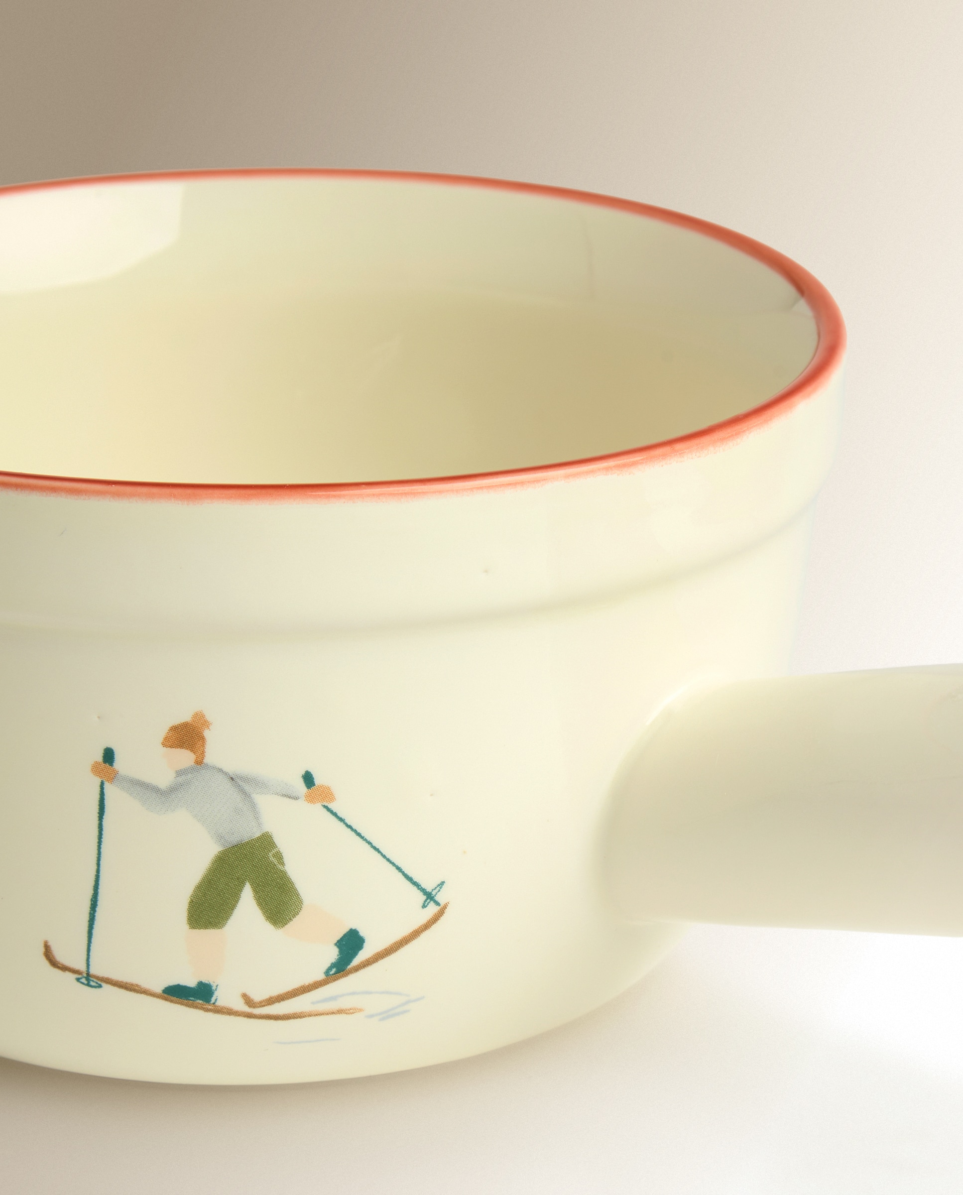 Imagen 2 de Fondue de cerámica Esquiadores - Multicolor Multicolor