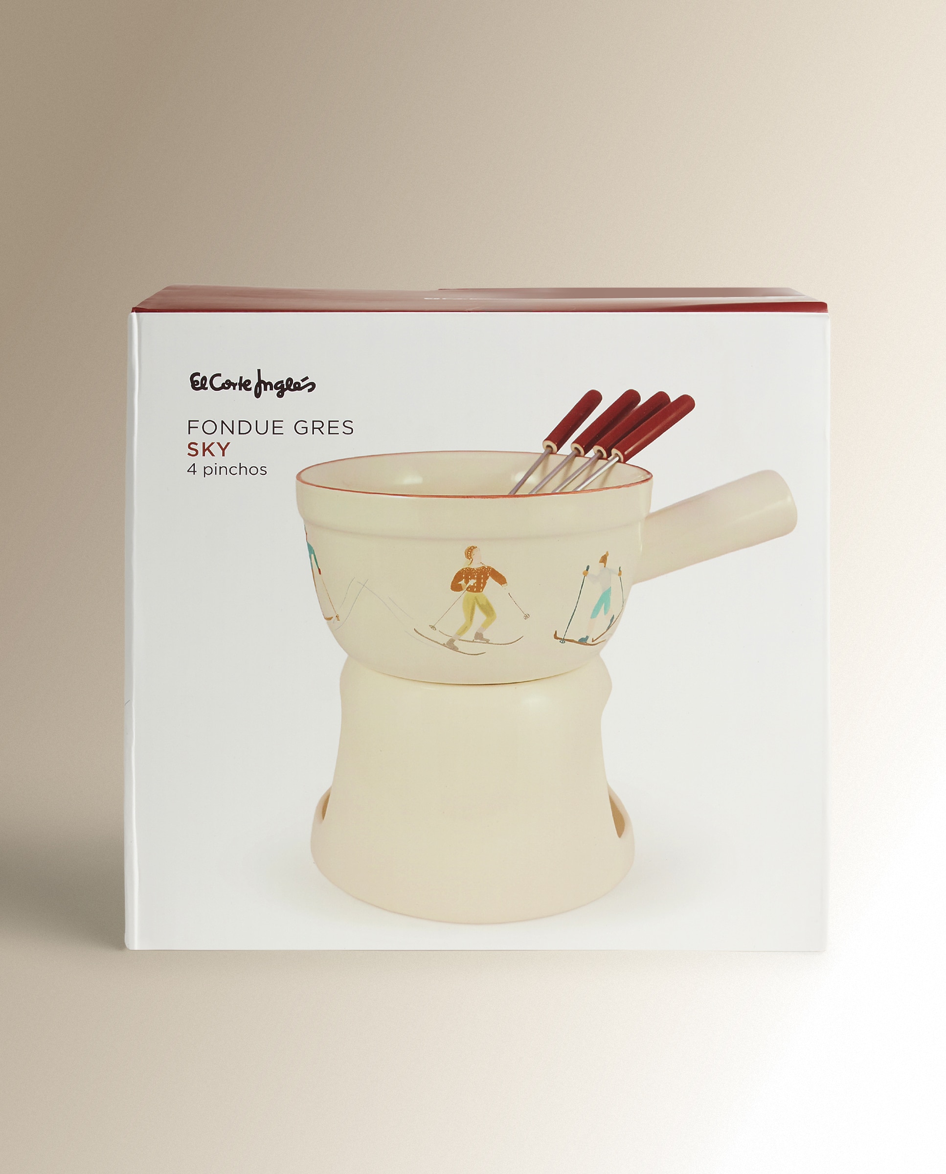 Imagen 4 de Fondue de cerámica Esquiadores - Multicolor Multicolor