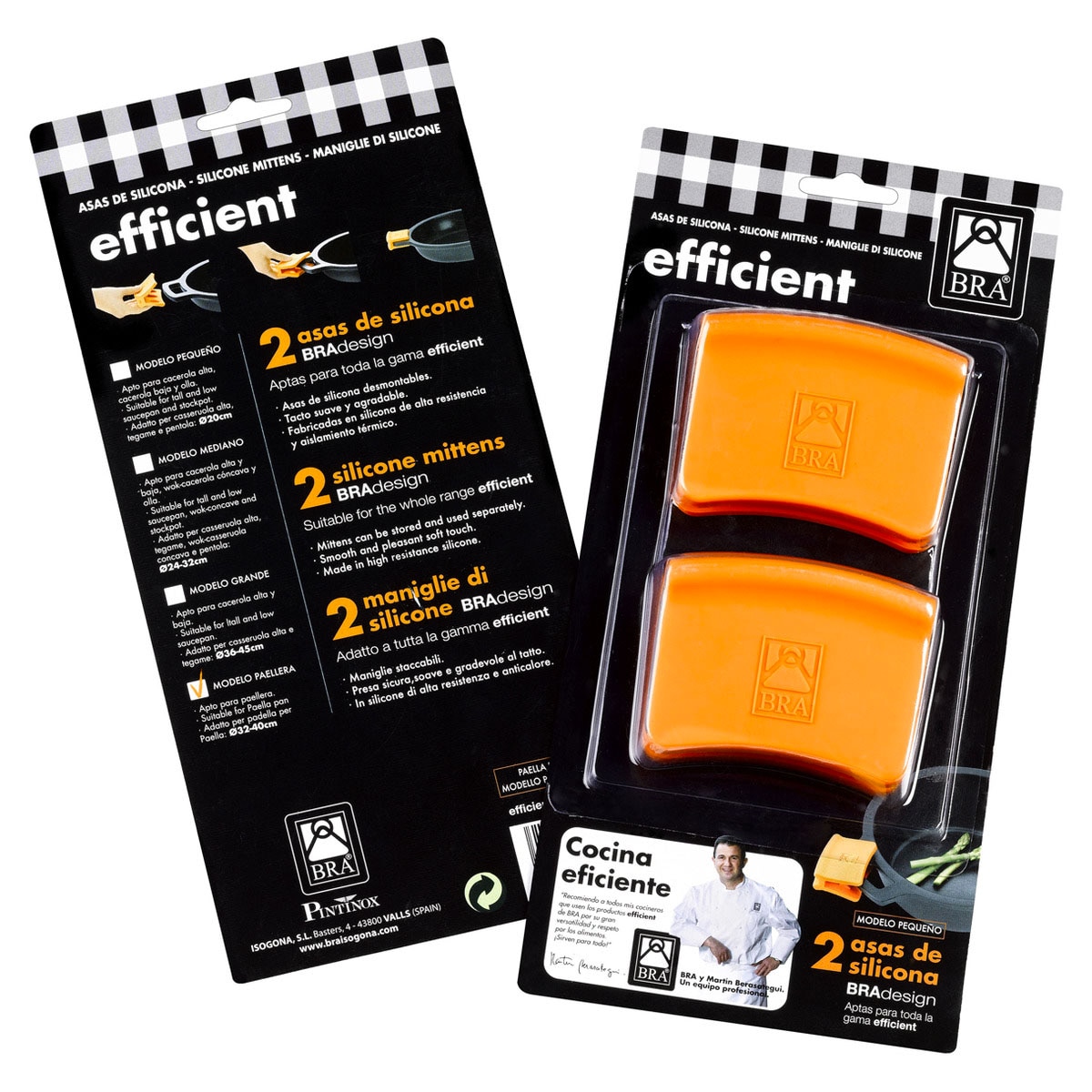 Conjunto de 2 asas Modelo sertã para paelhas Efficient Bra Laranja-4