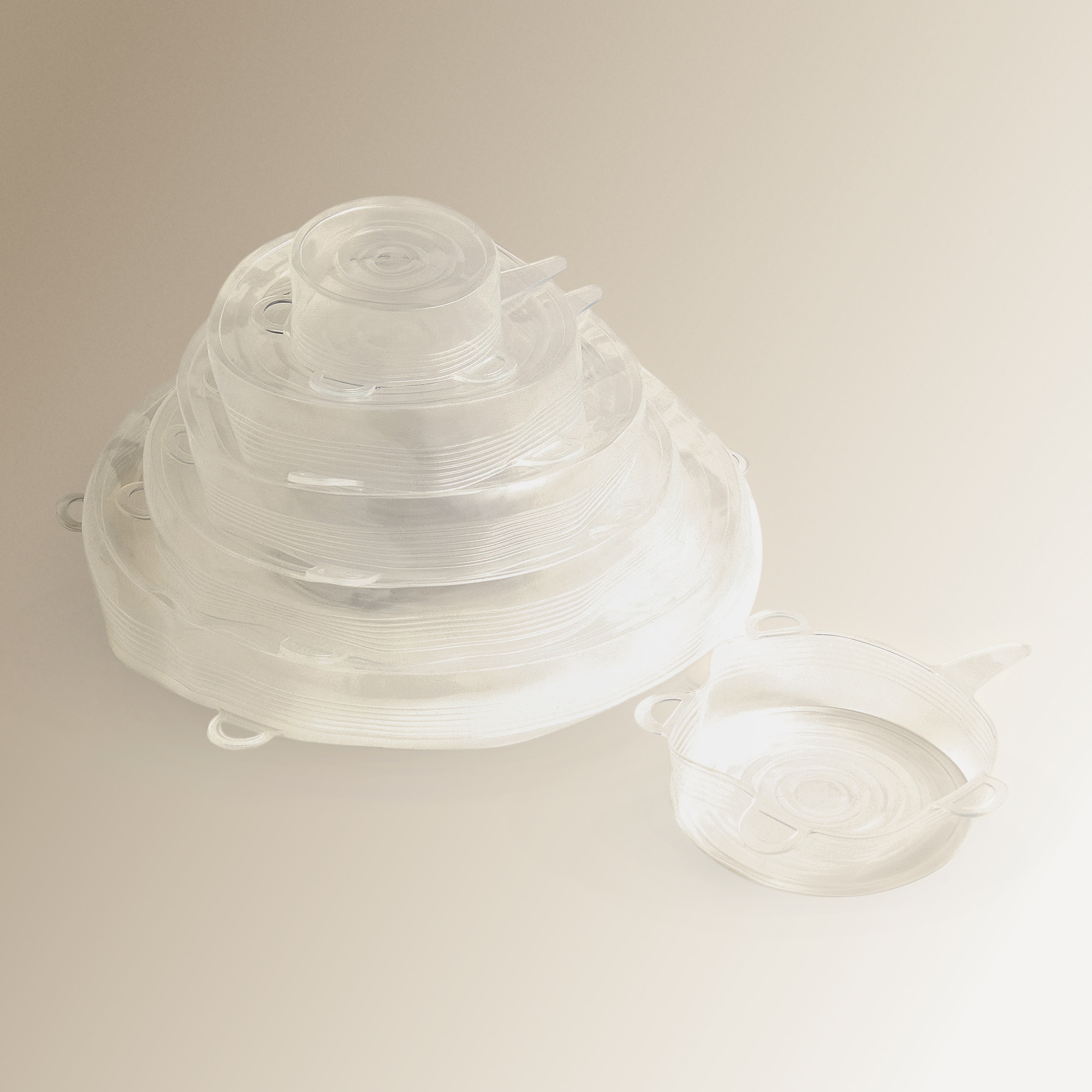 Conjunto 6 Tampas de Silicone Extensível Transparente-1