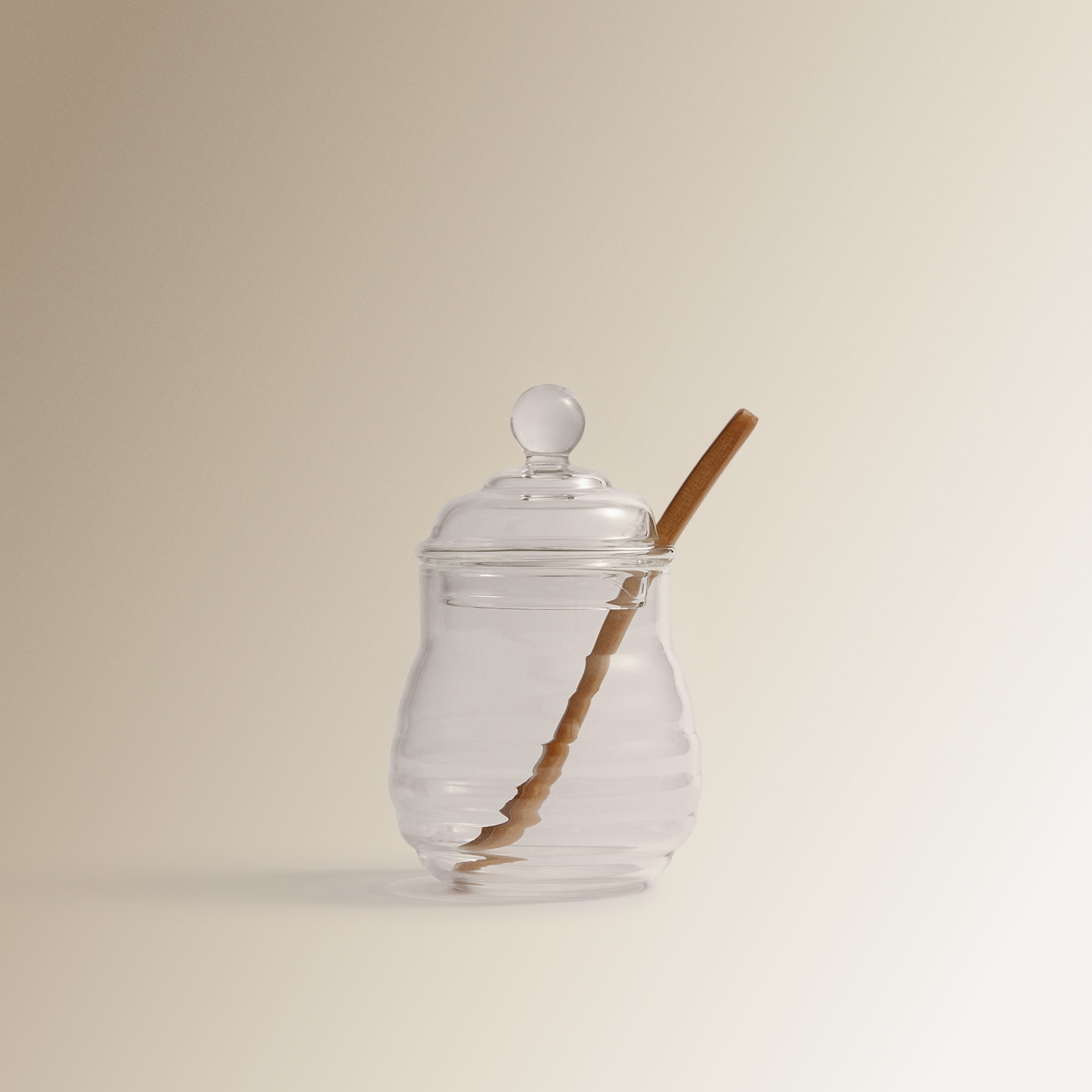 Imagem 0 de Açucareiro de vidro com colher de madeira