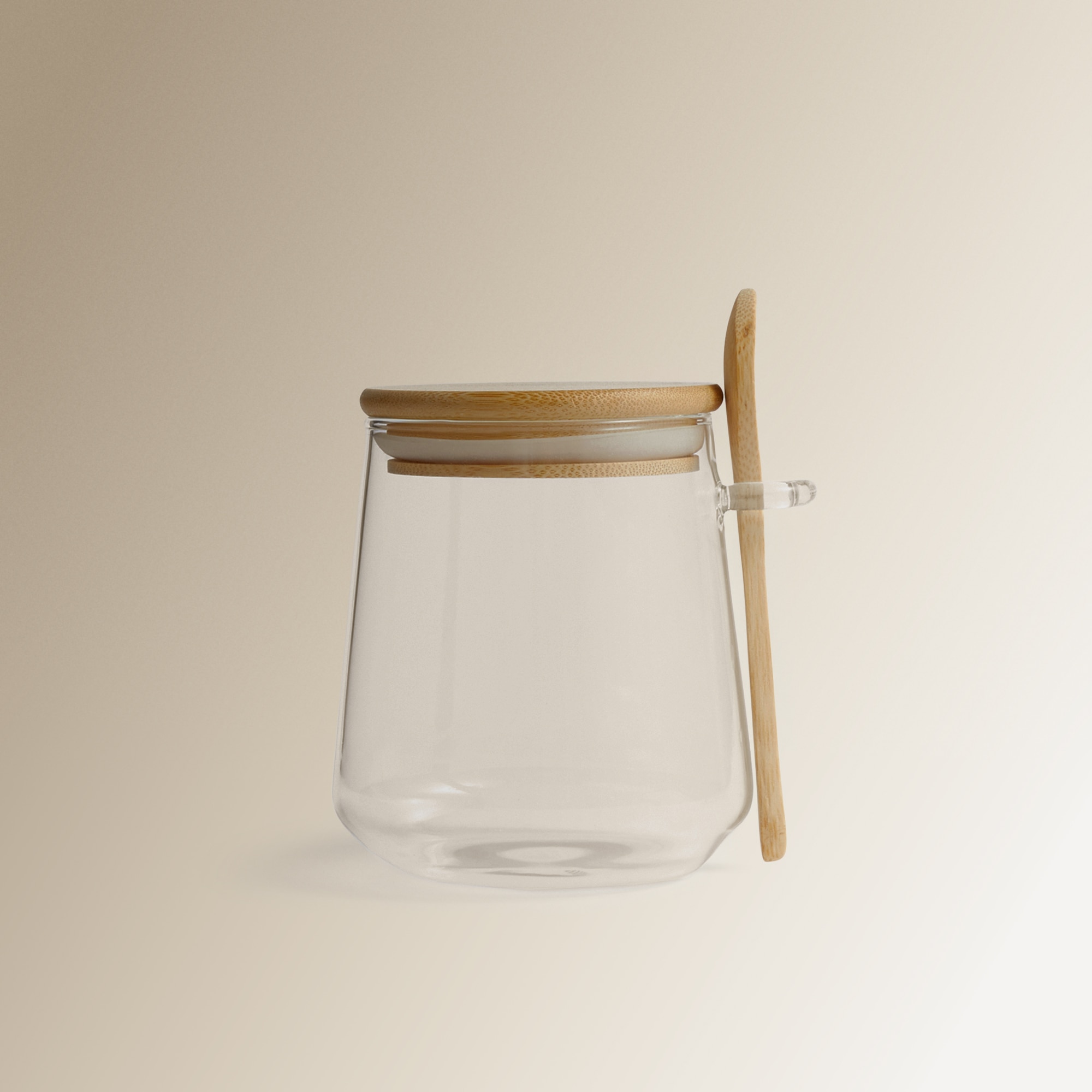 Imagem 0 de Açucareiro de Vidro com Colher de Bambu