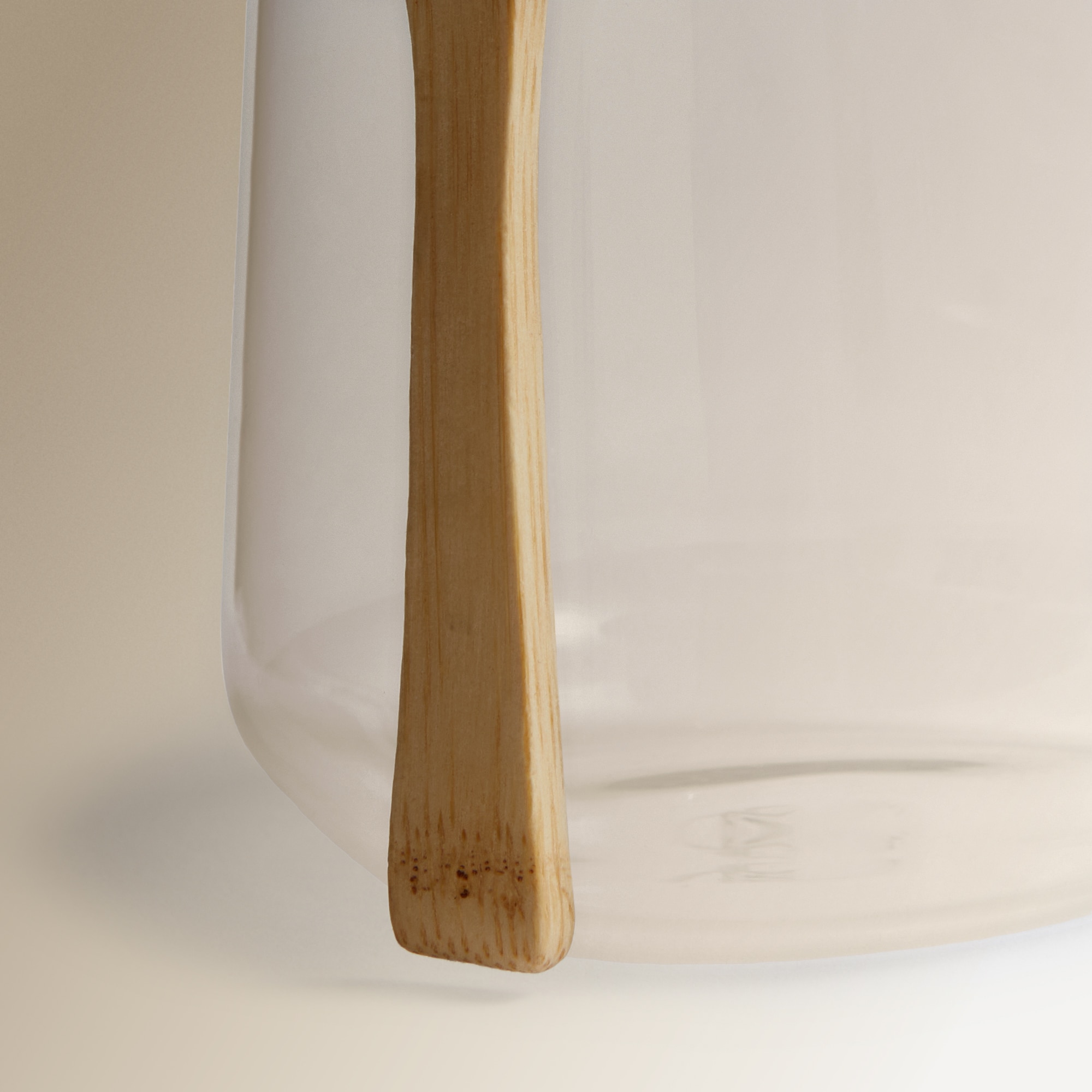 Açucareiro de Vidro com Colher de Bambu Transparente-4