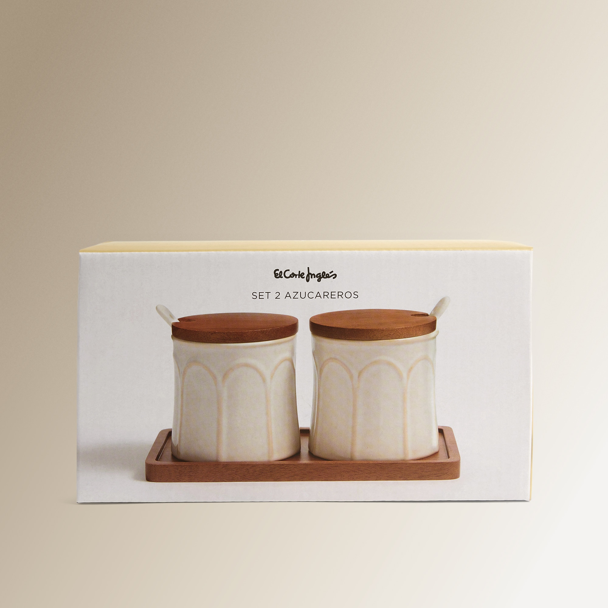 Conjunto de 2 Açucareiros de Cerâmica Rome Bege-3