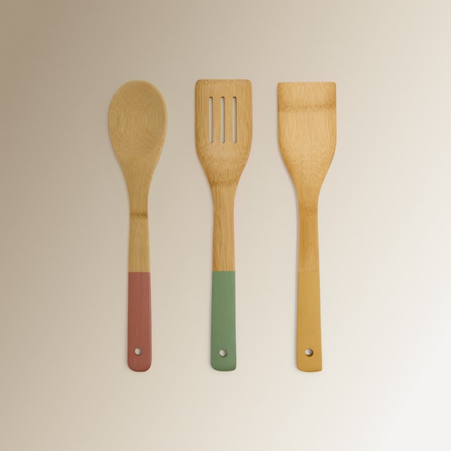 Imagem 0 de Conjunto de 3 espátulas de bambu