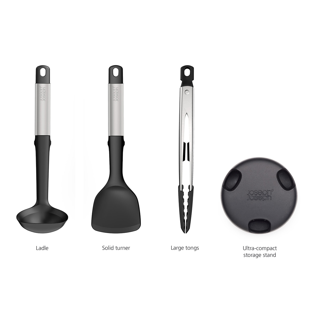 Conjunto de 3 Utensílios de Silicone Elevate Preto-3
