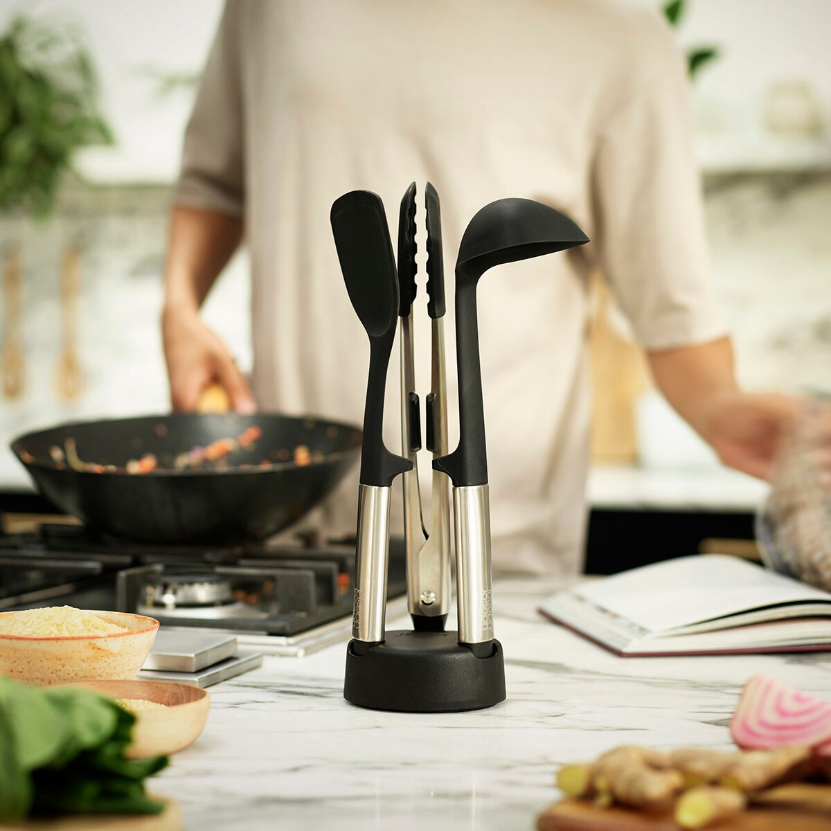 Conjunto de 3 Utensílios de Silicone Elevate Preto-16