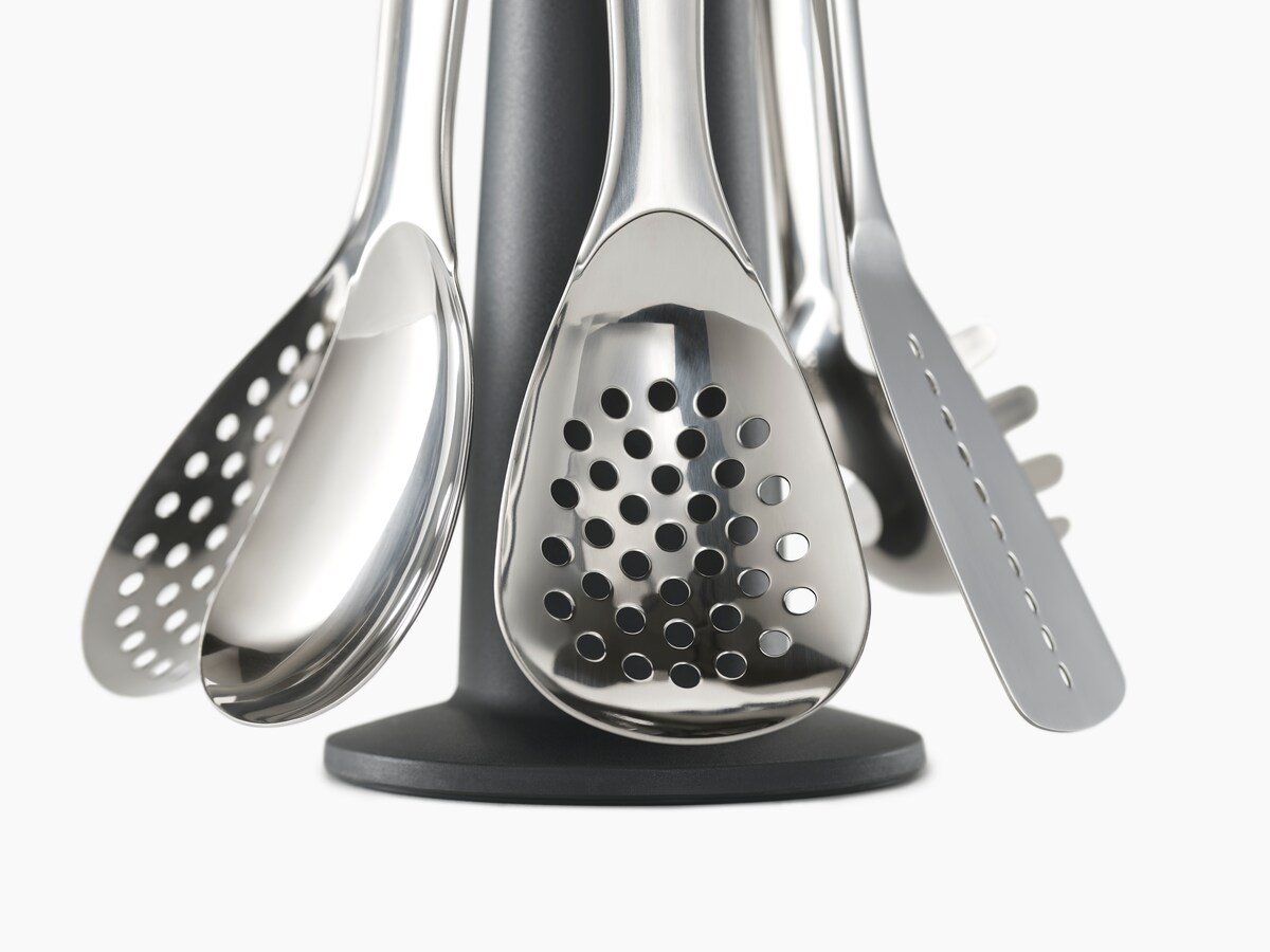 Set de 6 utensilios de silicona con carrusel Elevate Joseph Joseph Negro-10