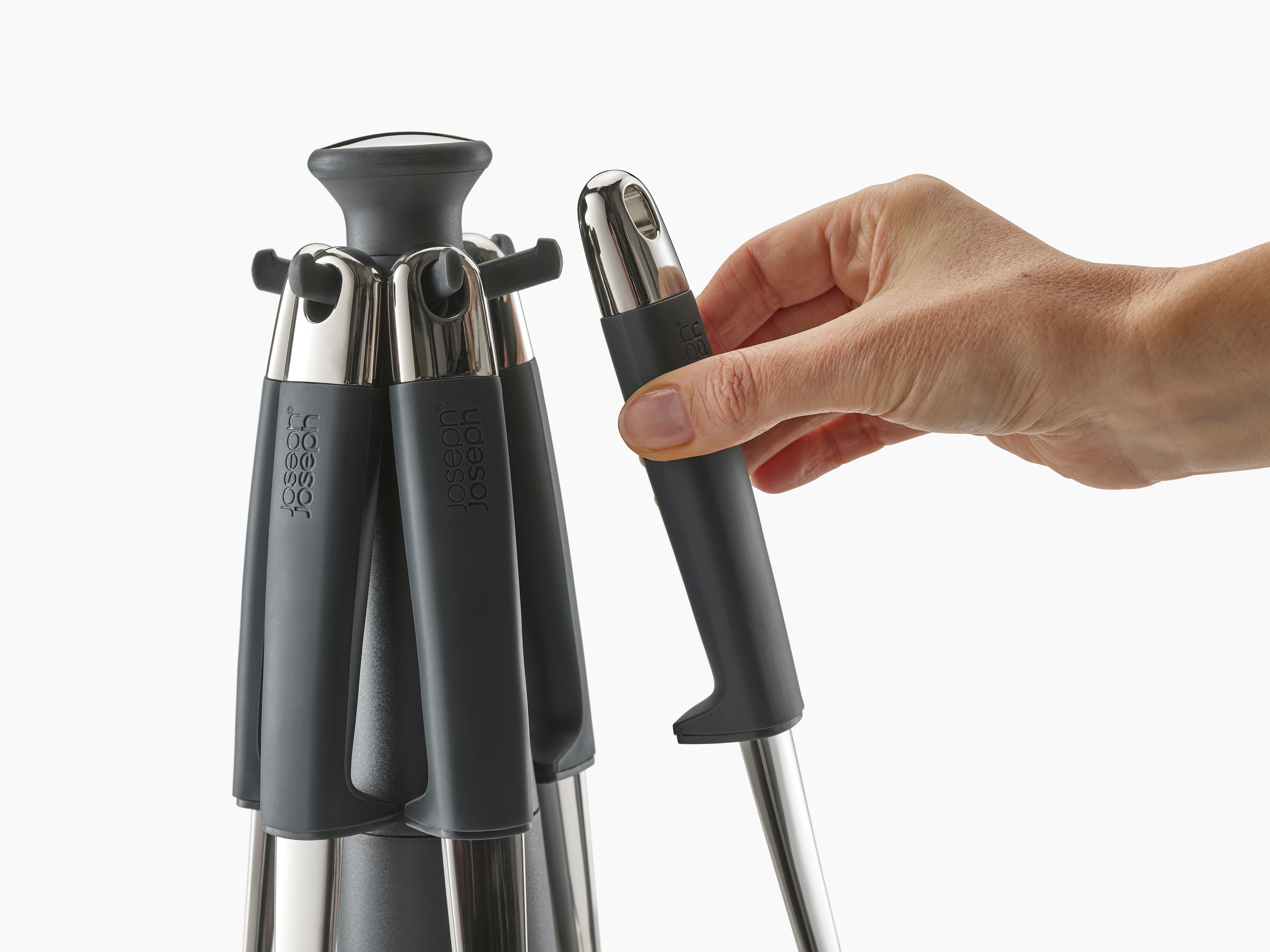 Conjunto de 6 Utensílios de Silicone com Carrossel Elevate Preto-12