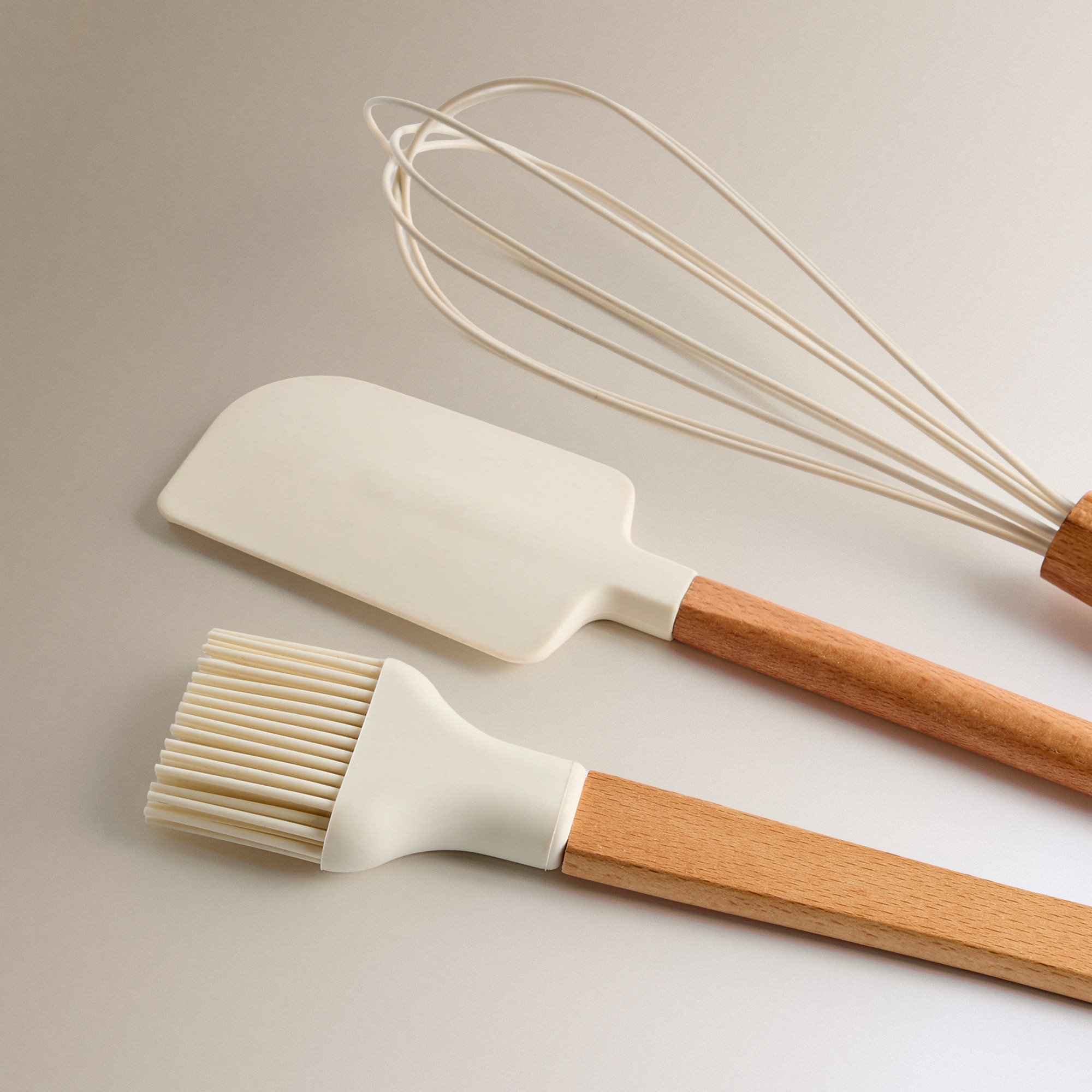 Conjunto de 3 Utensílios de Silicone Cru-2