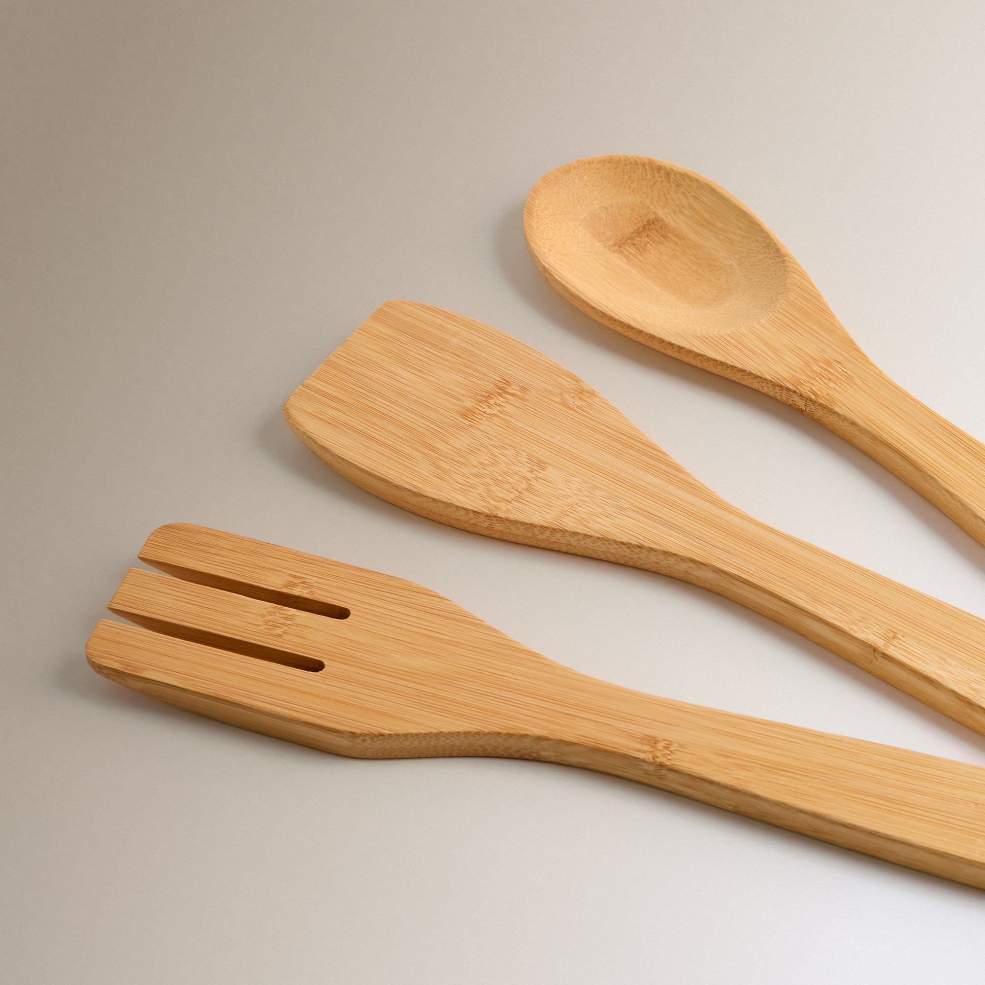 Conjunto de 3 Utensílios Bambu Natural-2