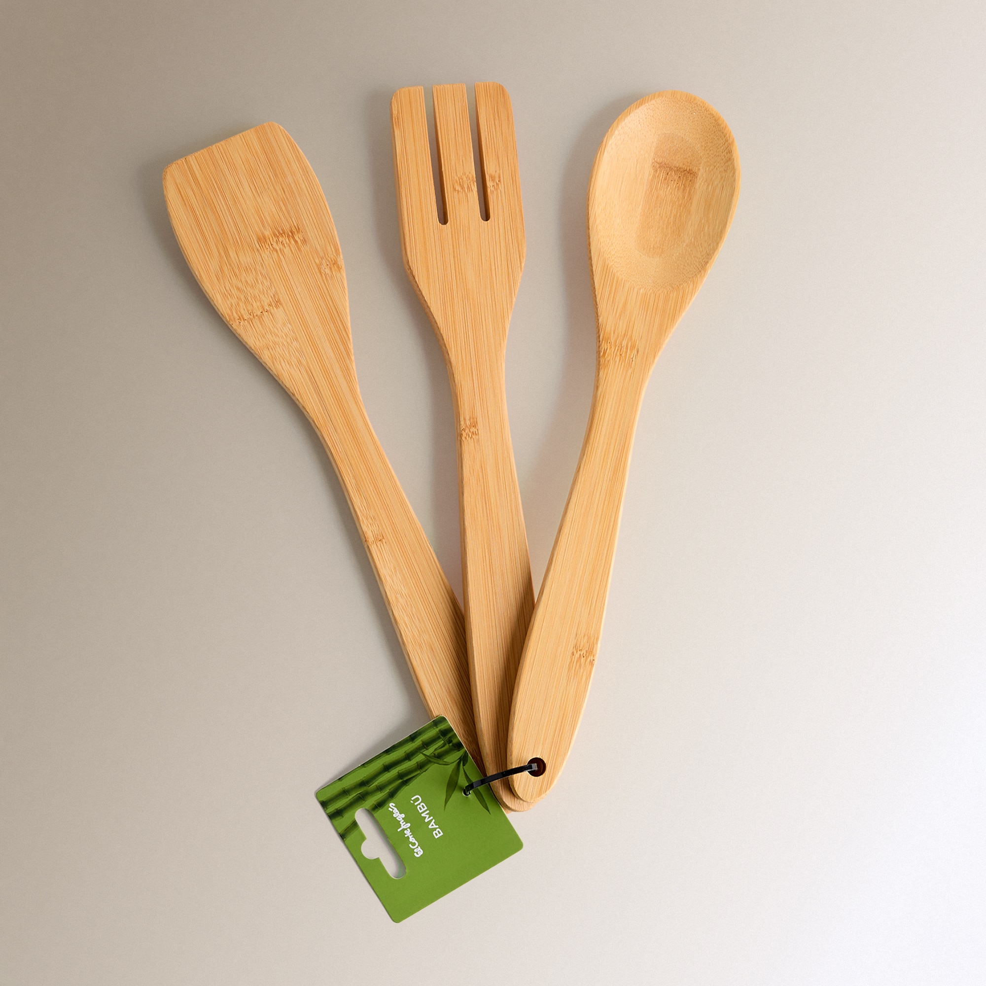 Conjunto de 3 Utensílios Bambu Natural-3