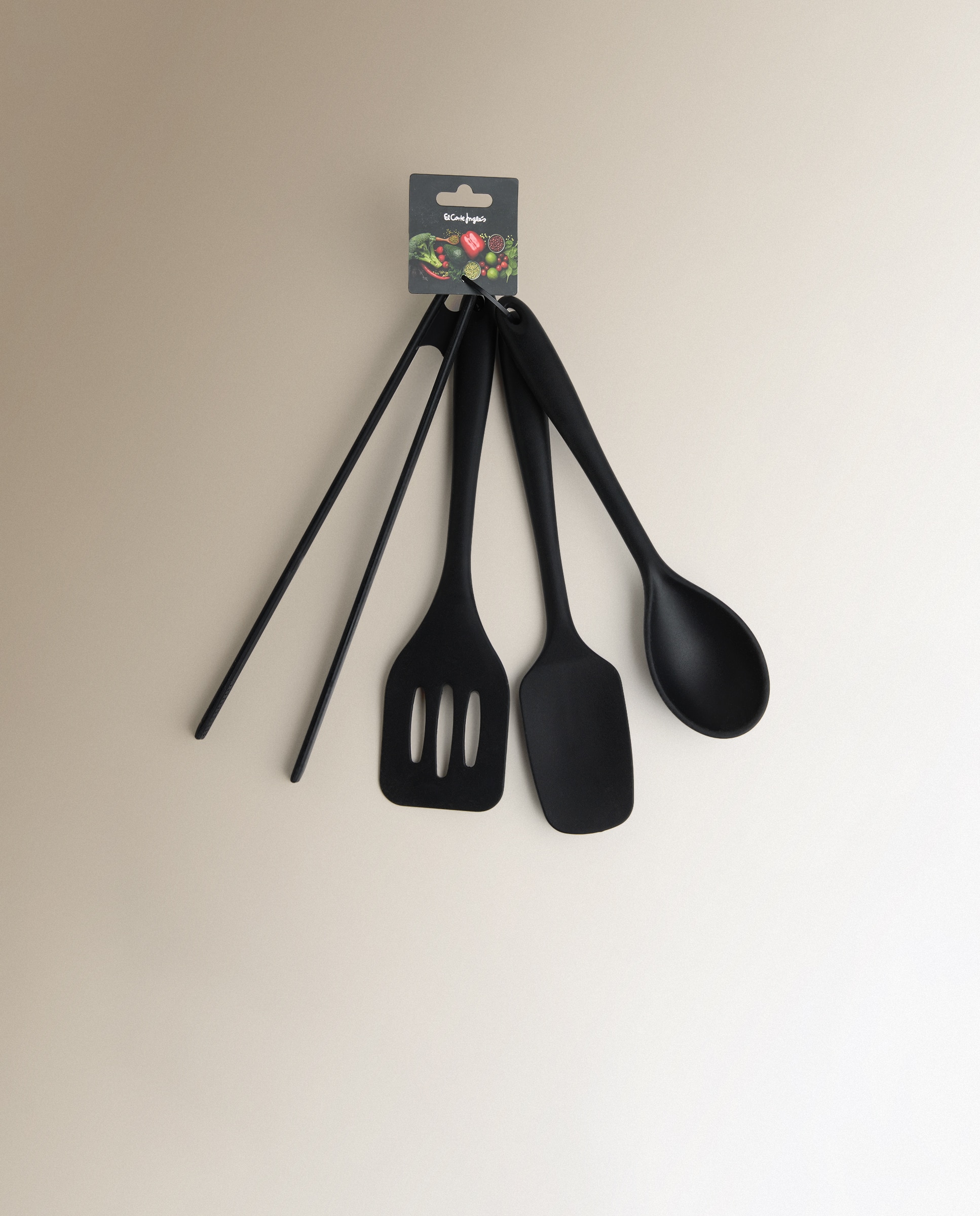 Conjunto de 4 Utensílios de Silicone Preto-3