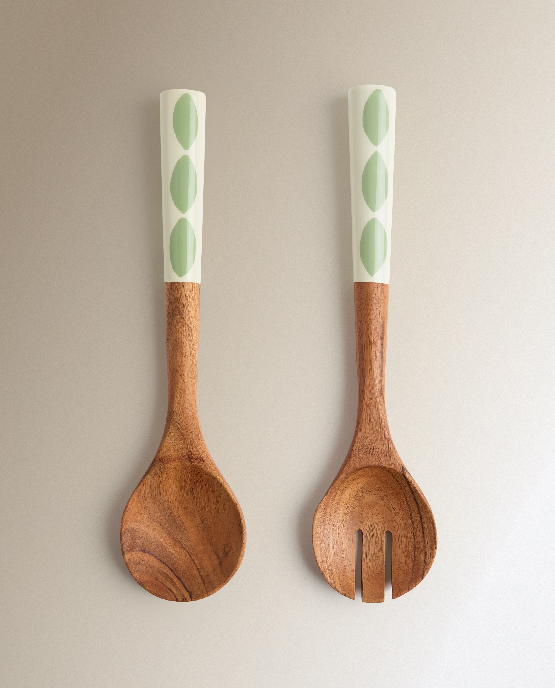 Imagem 0 de Conjunto de 2 Utensílios Esmaltados Folhas Rústico