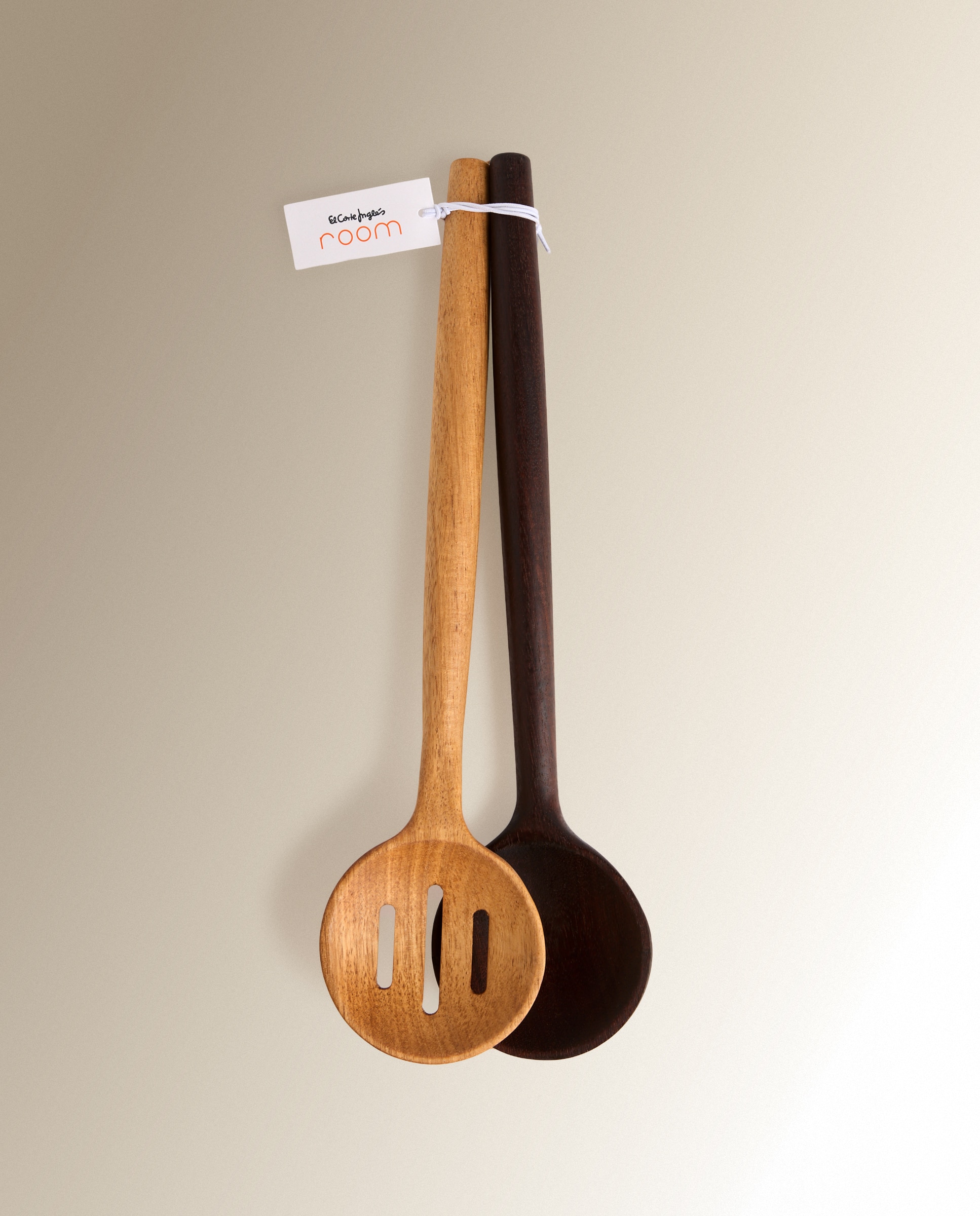 Set de 2 cucharas de madera Contemporáneo - Natural Natural-3